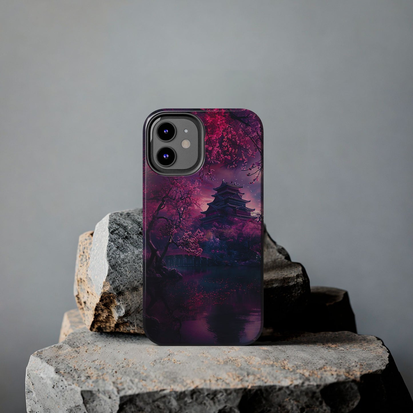 Japanese Cherry Blossum Castle Tough Phone Case iPhone Android