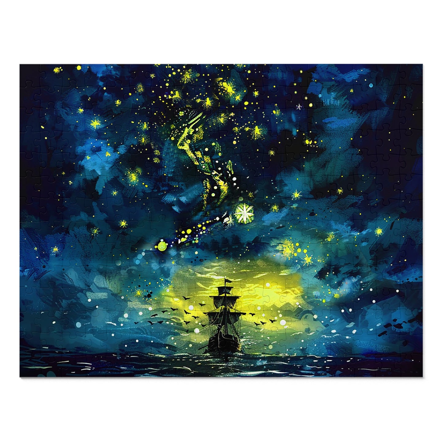 Starry Sky Lost Pirate Ship Jigsaw Puzzle (30, 110, 252, 500,1000-Piece)