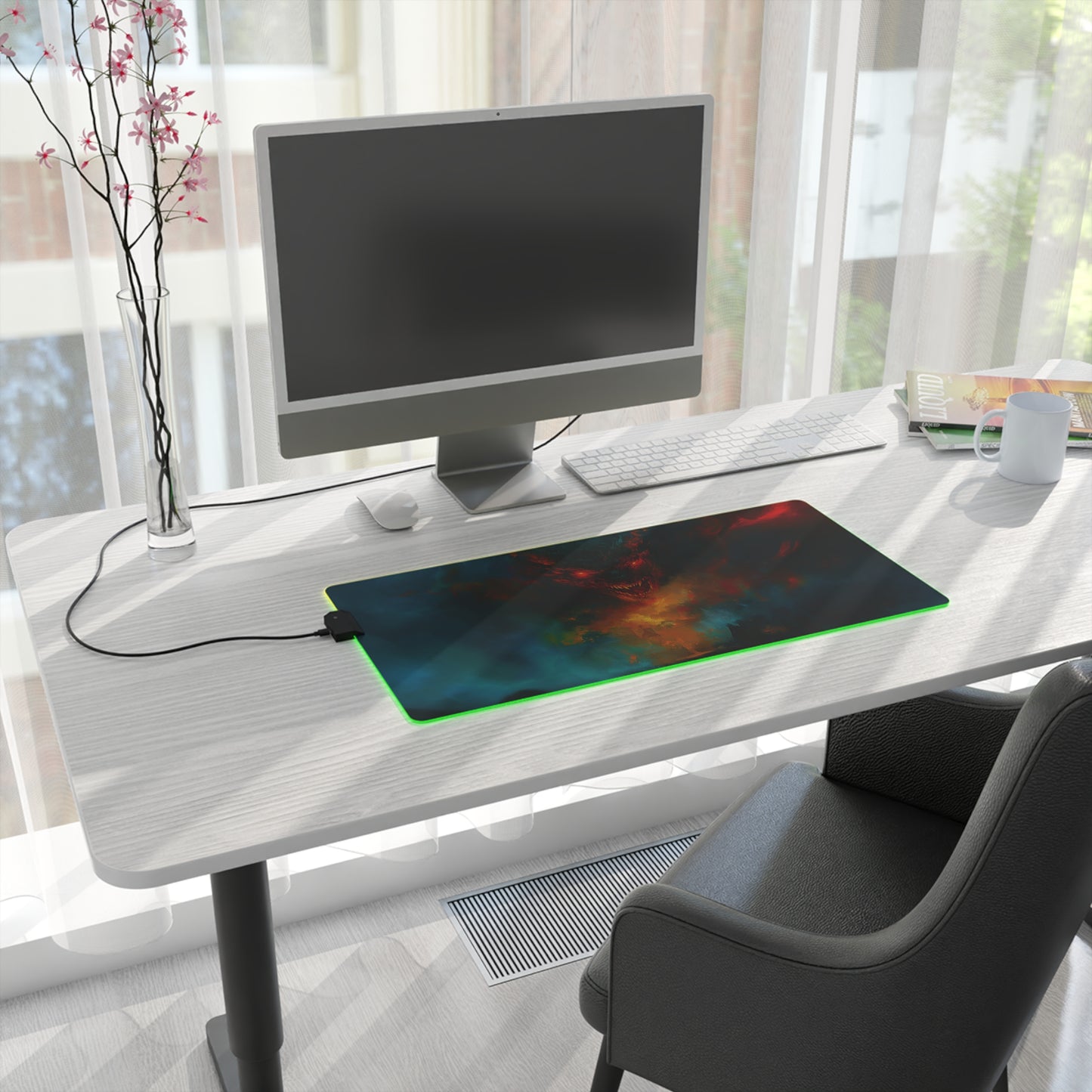 Scary Demon Horror Theme LED Gaming Mouse Pad