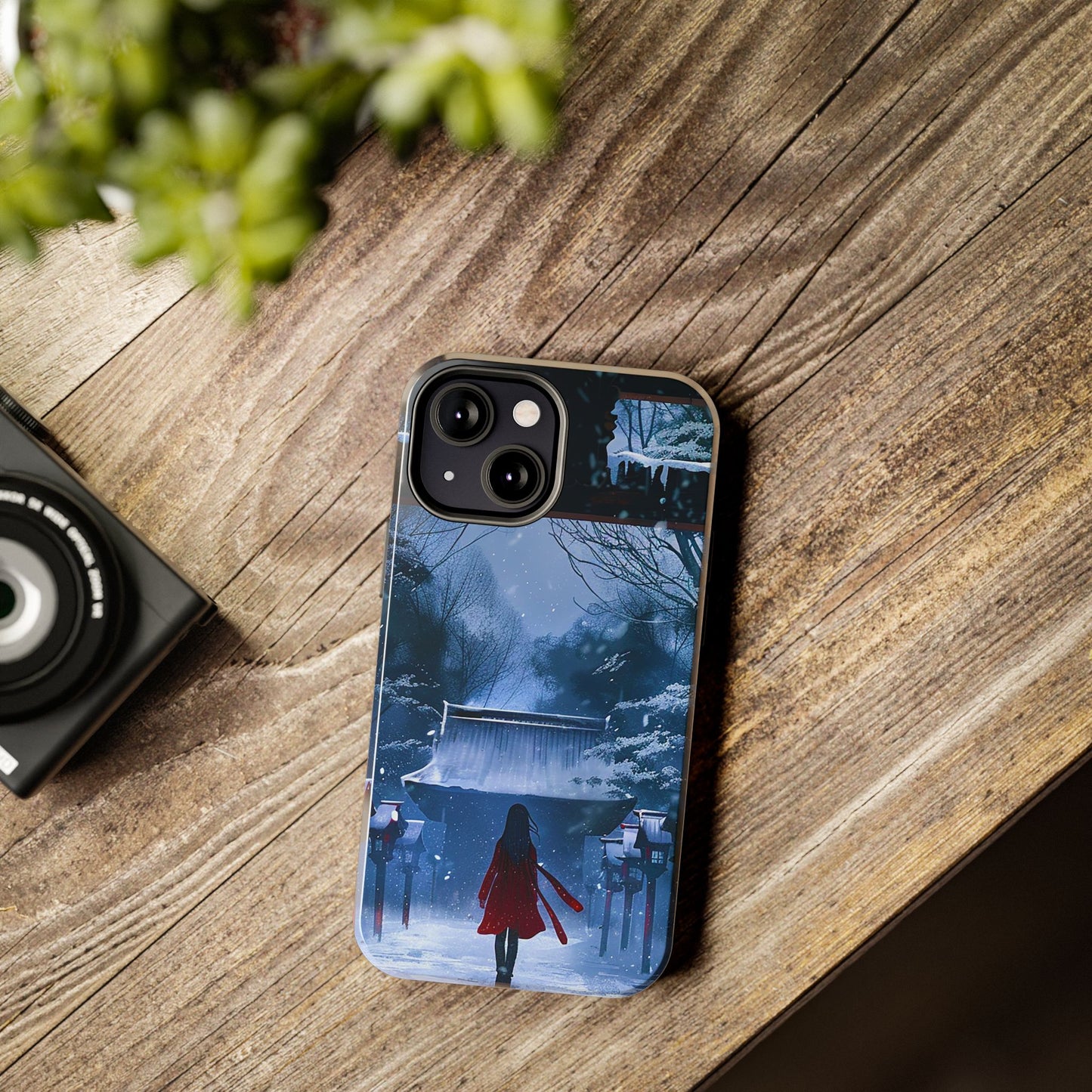 Japanese Snowy Shinto Shrine Girl Tough Phone Cases iPhone Android