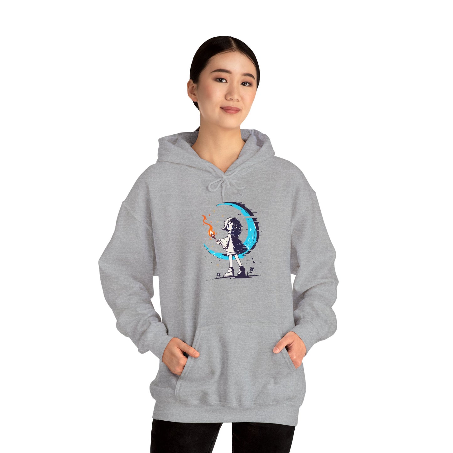 Fantasy Moon Girl Torchbearer Unisex Heavy Blend™ Hooded Sweatshirt