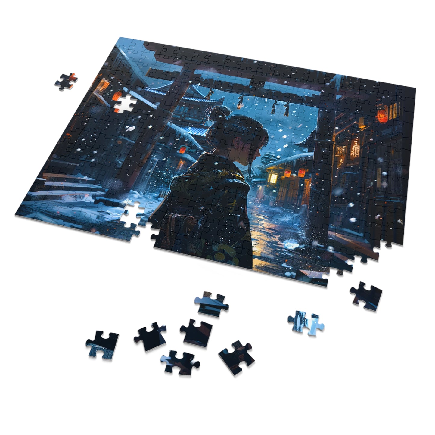 Snowy Japanese Village Jigsaw Puzzle (30, 110, 252, 500,1000-Piece)