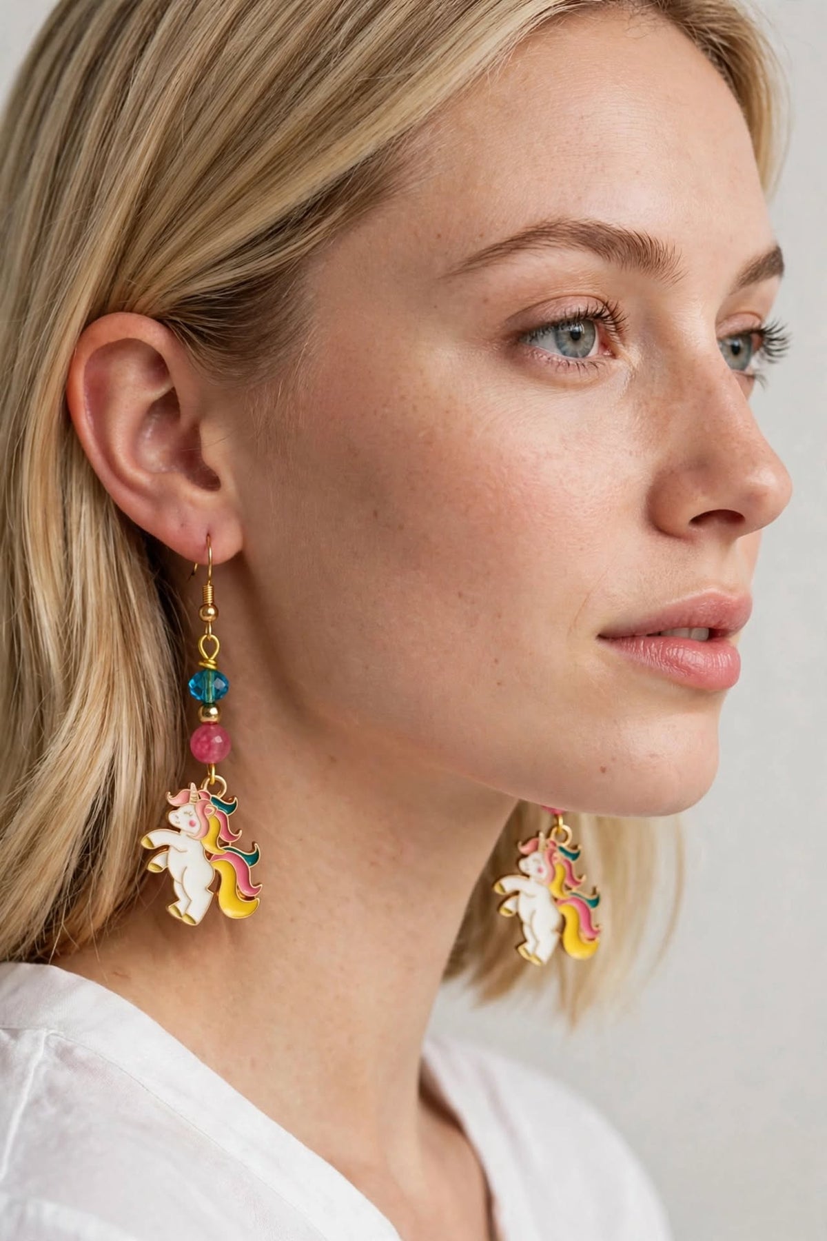Fantasy Unicorn Enamel Earrings - Dynamic Dangle Jewelry