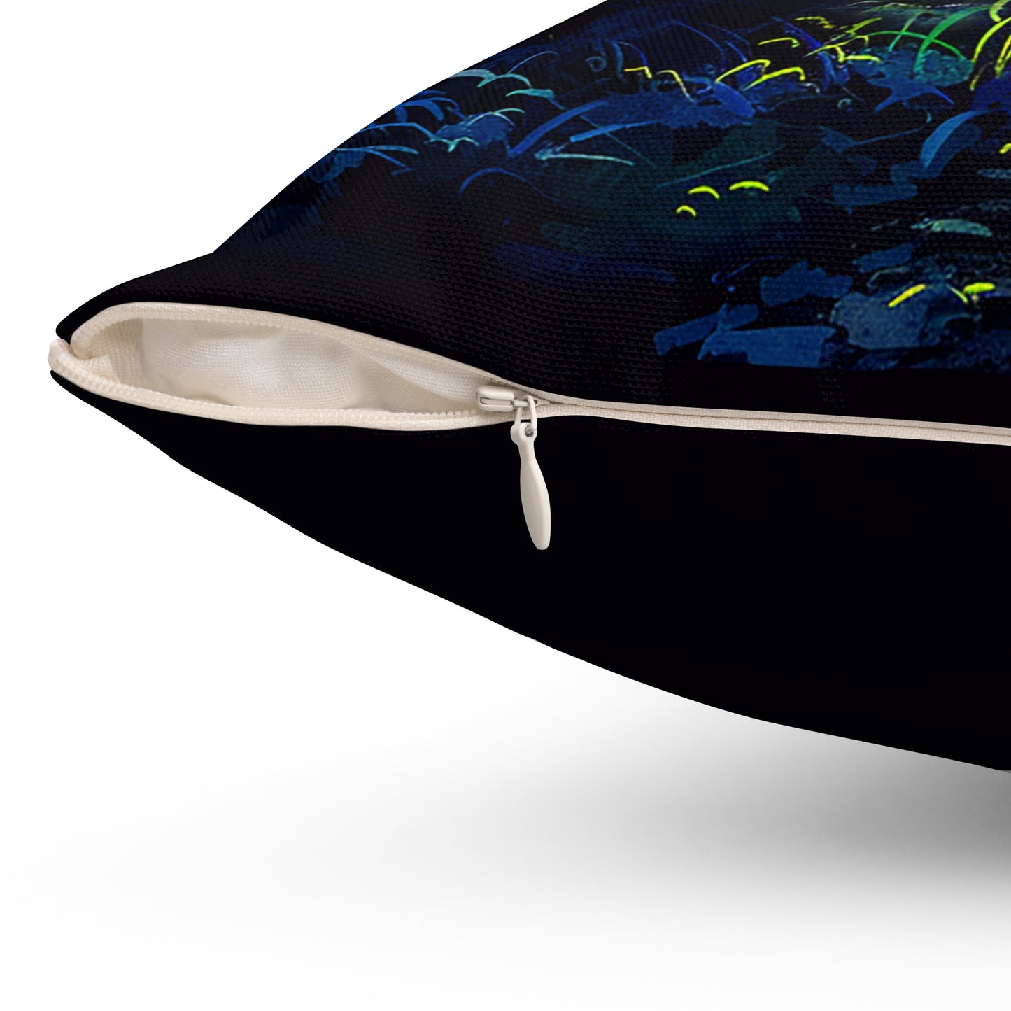 Moonlight Lighthouse Square Polyester Square Pillow
