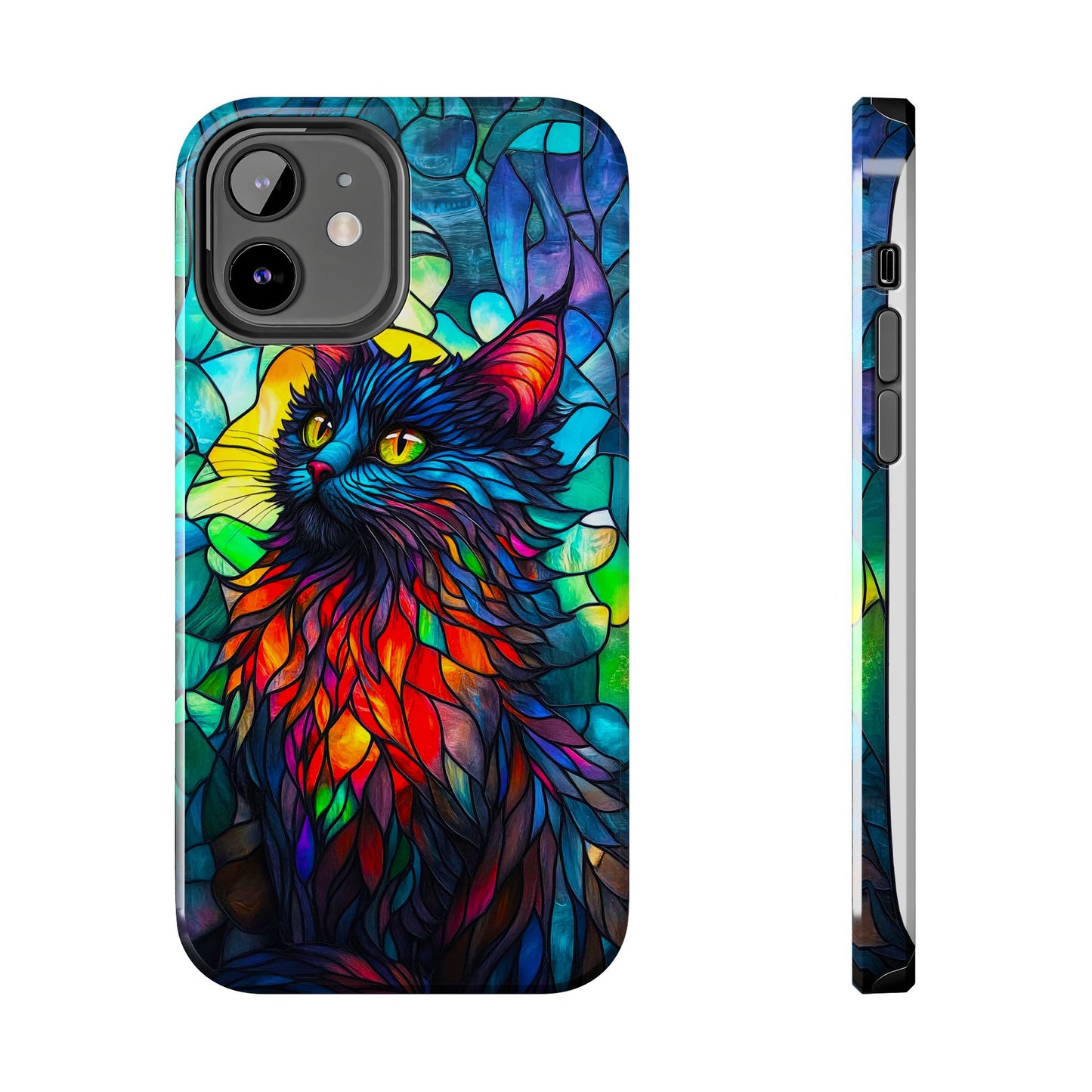 Stained Glass Cat Tough Phone Cases
