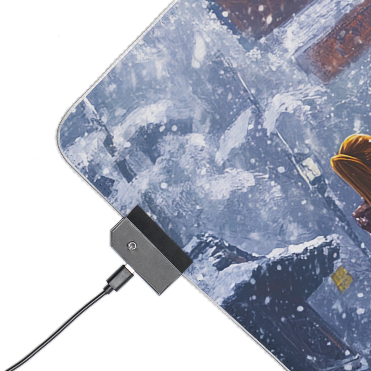 Dark Fantasy Snowy Tori Gate PC Gaming LED Gaming Mouse Pad