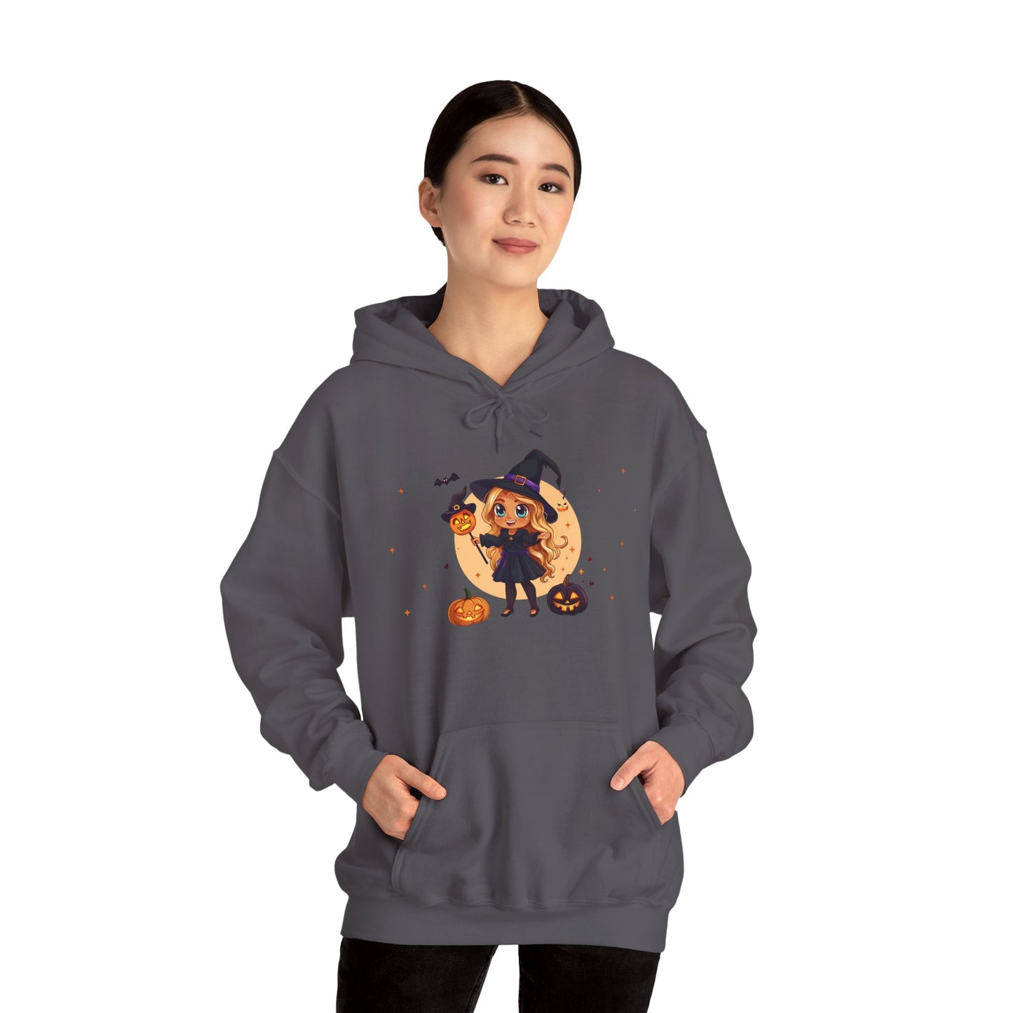 Cute Halloween Magician Girl Unisex Heavy Blend™ Hooded Sweatshirt