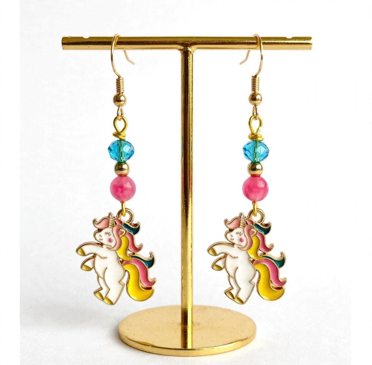 Fantasy Unicorn Enamel Earrings - Dynamic Dangle Jewelry