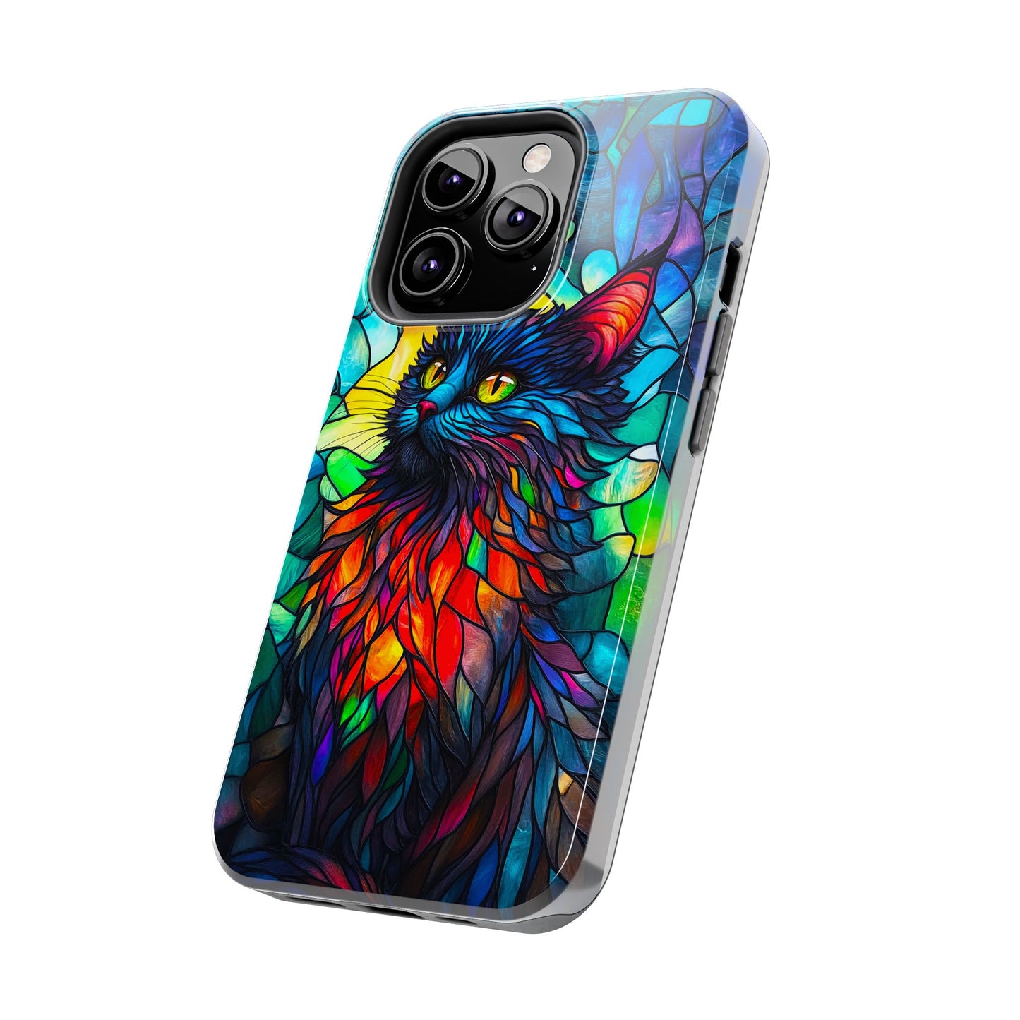 Stained Glass Cat Tough Phone Cases