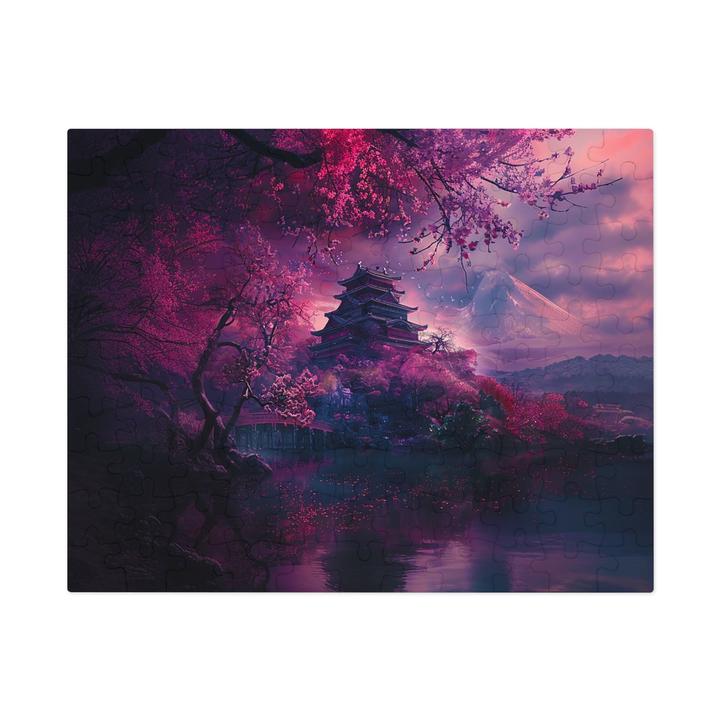 Japanese Cherry Blossum Castle Jigsaw Puzzle (30, 110, 252, 500,1000-Piece)