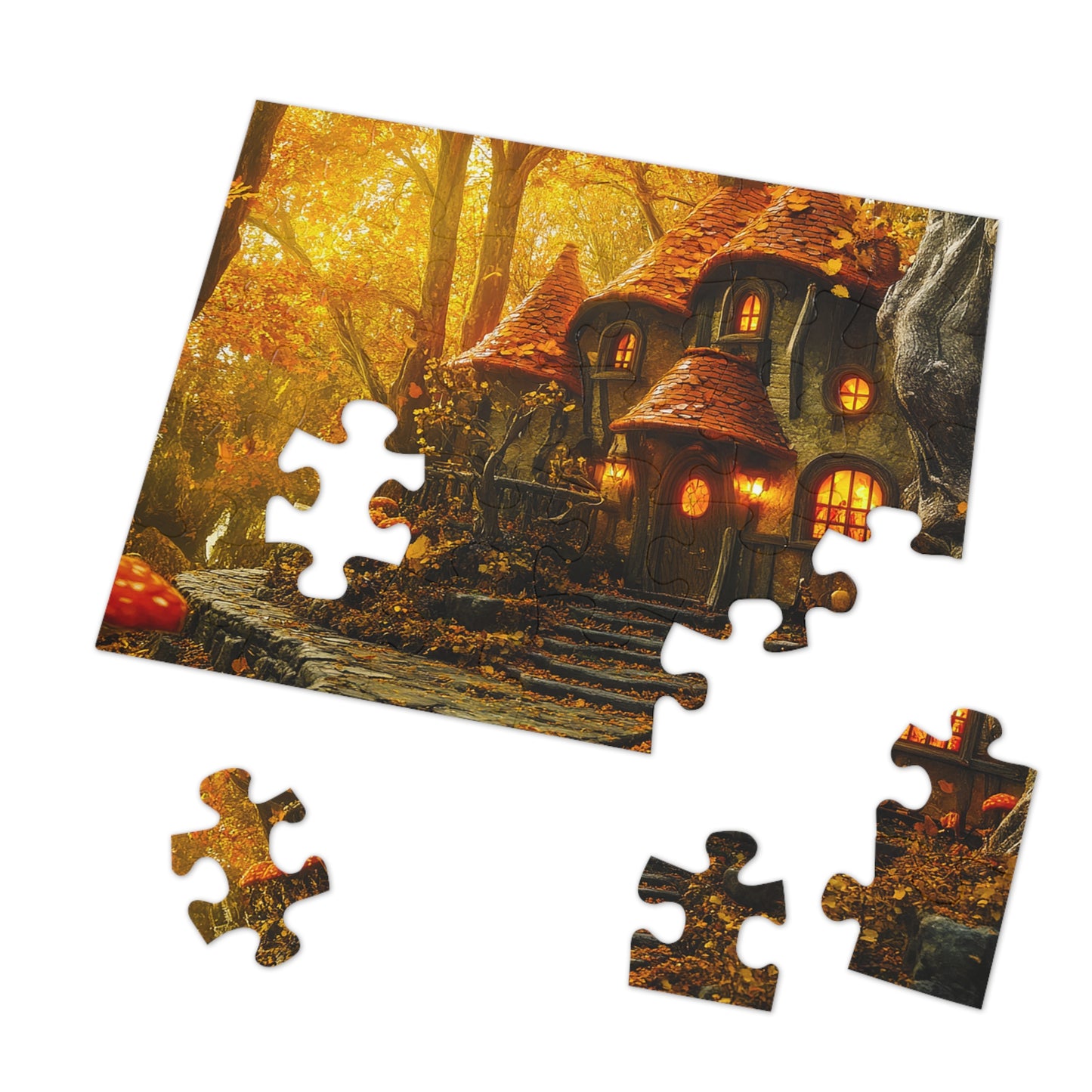 Autumn Forest Fantasy Inn Jigsaw Puzzle (30, 110, 252, 500,1000-Piece)
