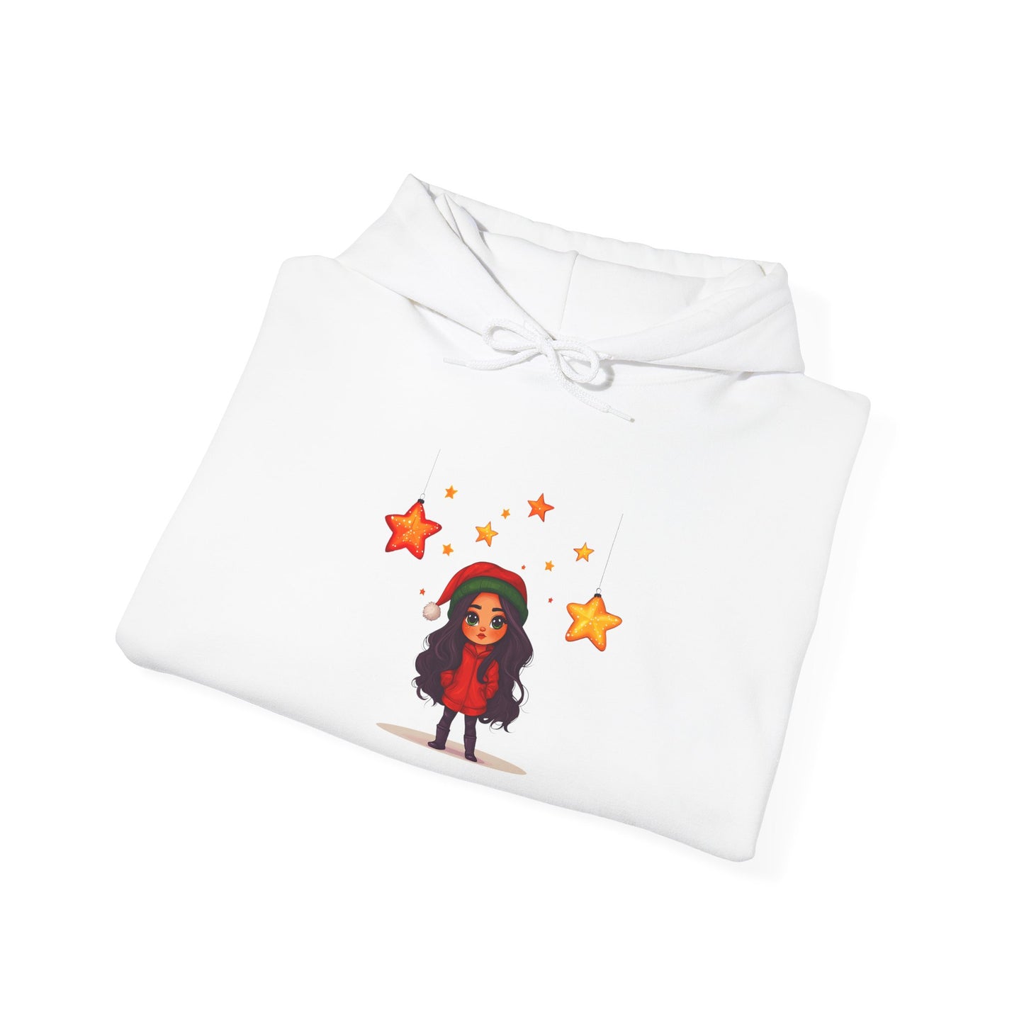 Cute Christmas Starry Ornaments Girl Unisex Heavy Blend™ Hooded Sweatshirt