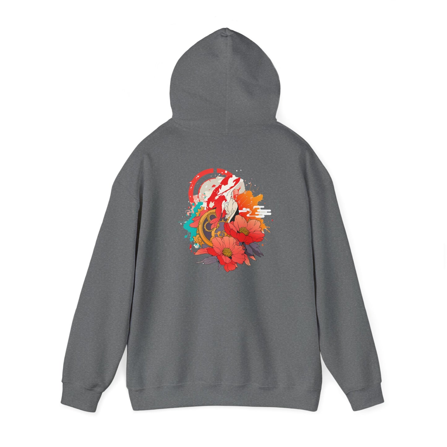 Steampunk Japanese Flowers Elephant Unisex Heavy Blend™ Hooded Sweatshirt