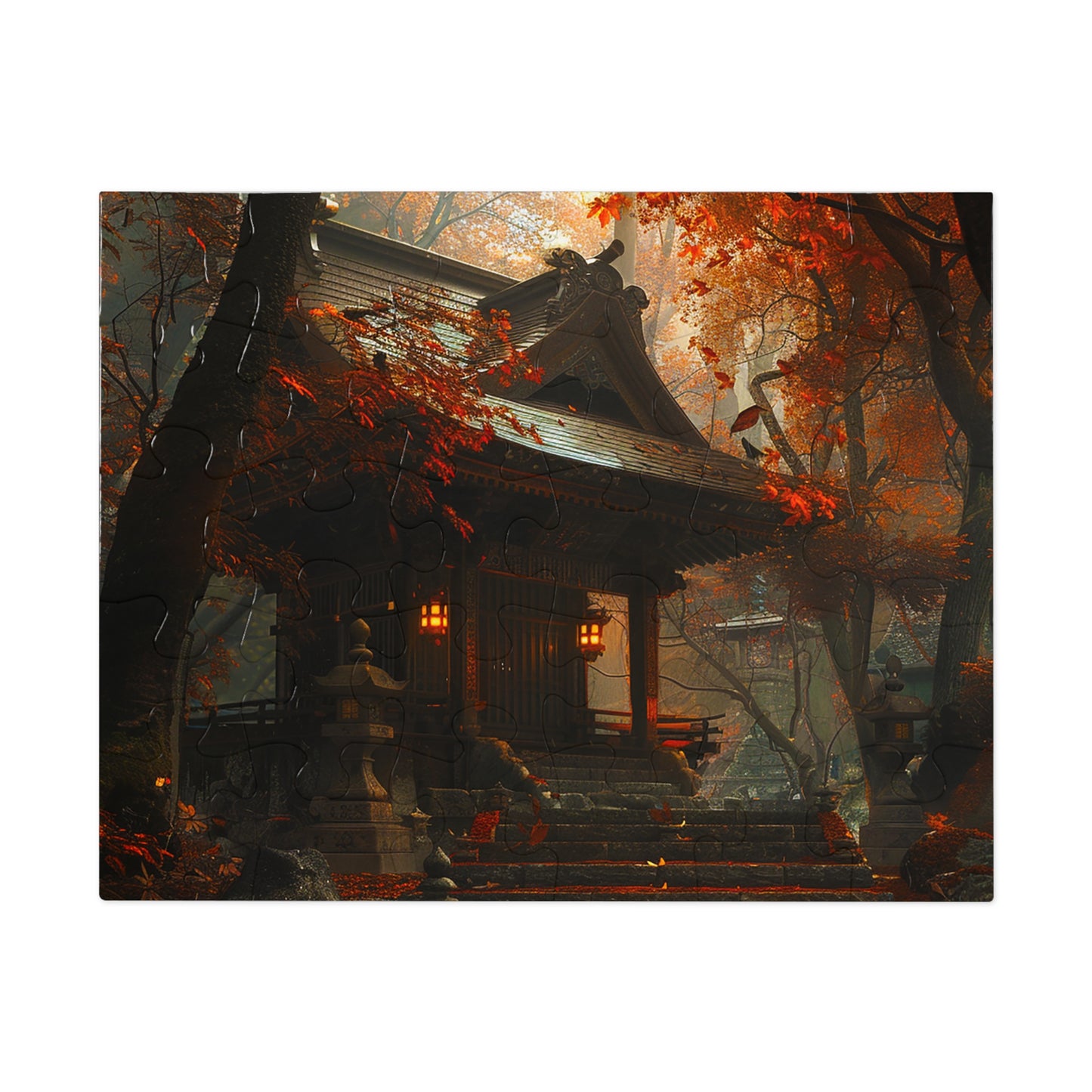 Japanese Autumn Shinto Shrine Jigsaw Puzzle (30, 110, 252, 500,1000-Piece)