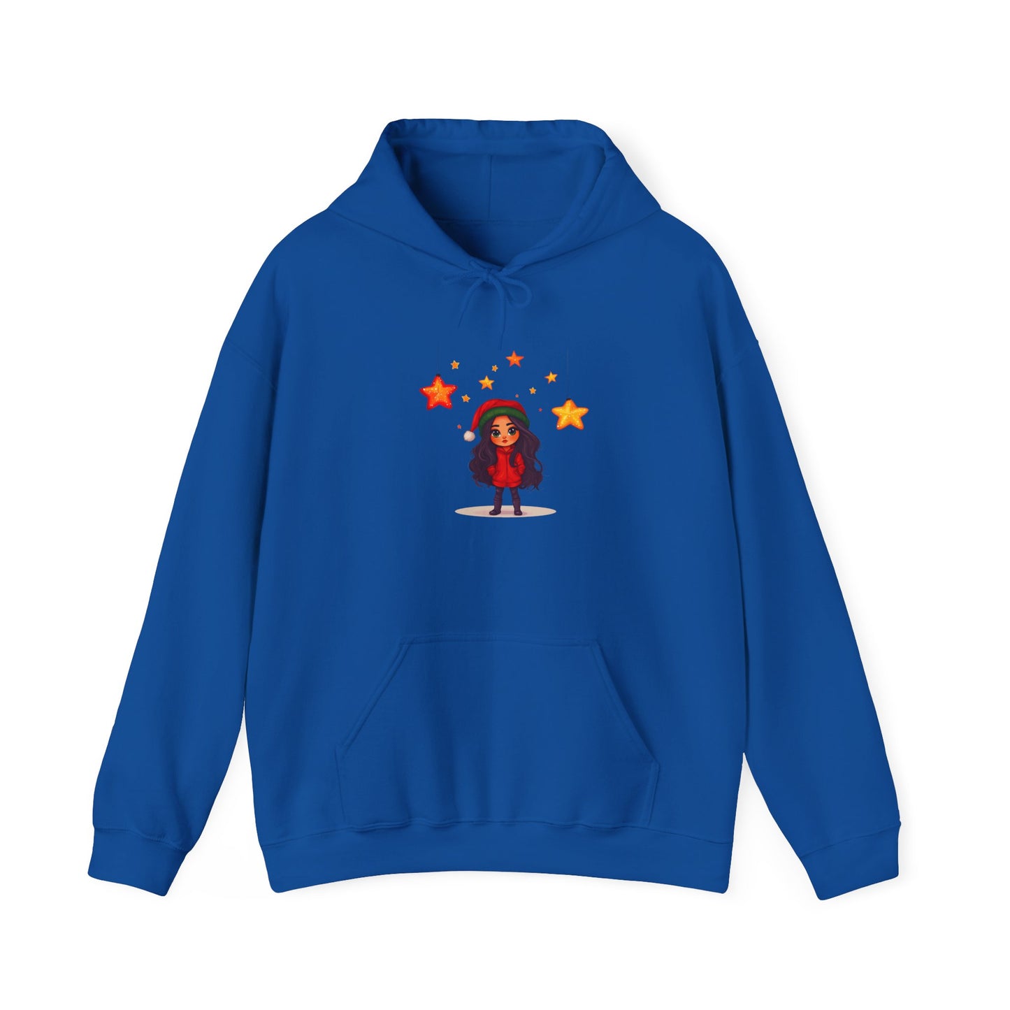 Cute Christmas Starry Ornaments Girl Unisex Heavy Blend™ Hooded Sweatshirt
