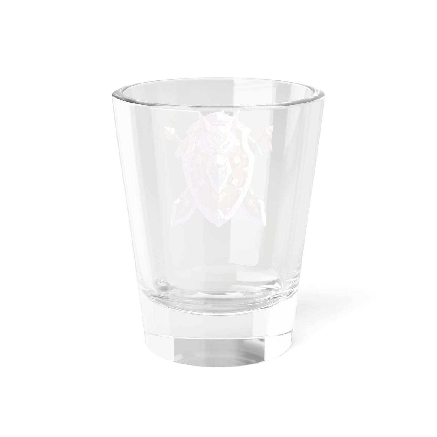 Anime Fantasy Wolf Shield Heraldry Shot Glass, 1.5oz