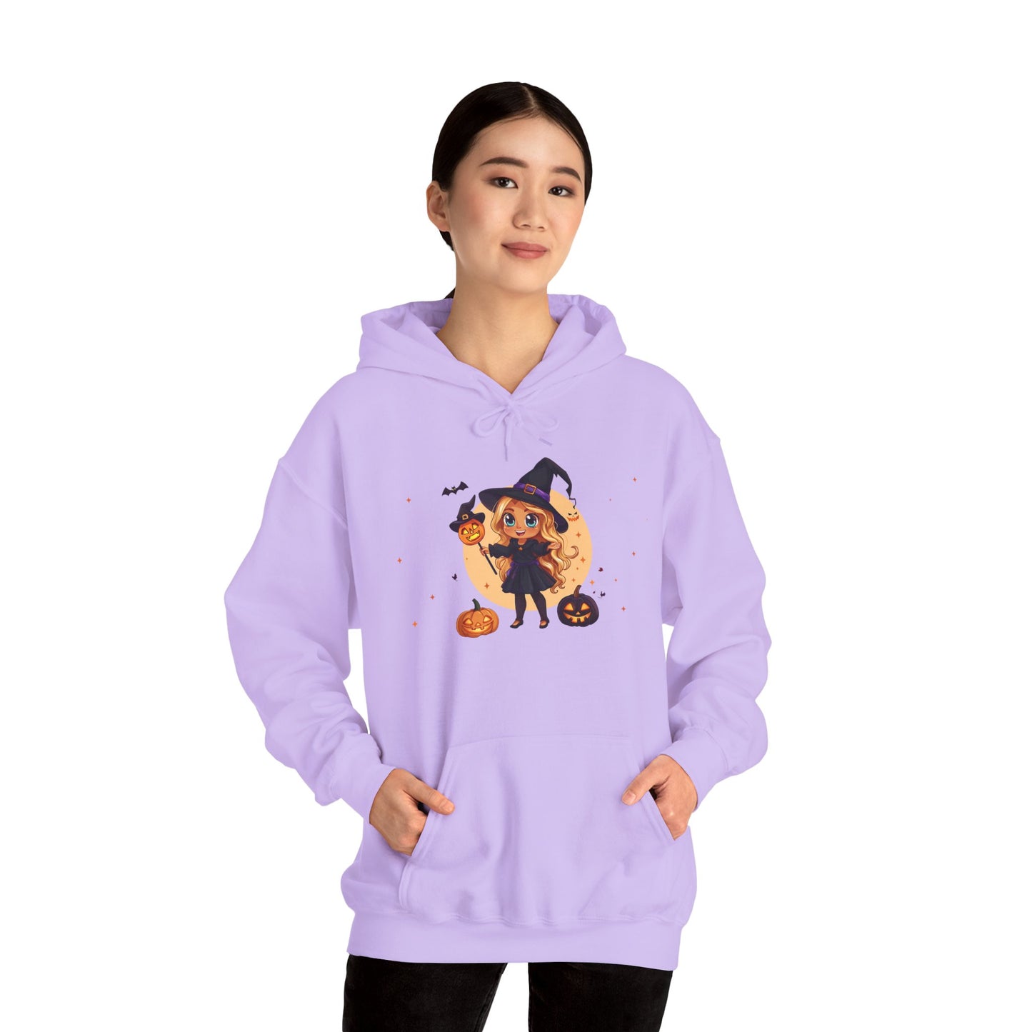 Cute Halloween Magician Girl Unisex Heavy Blend™ Hooded Sweatshirt