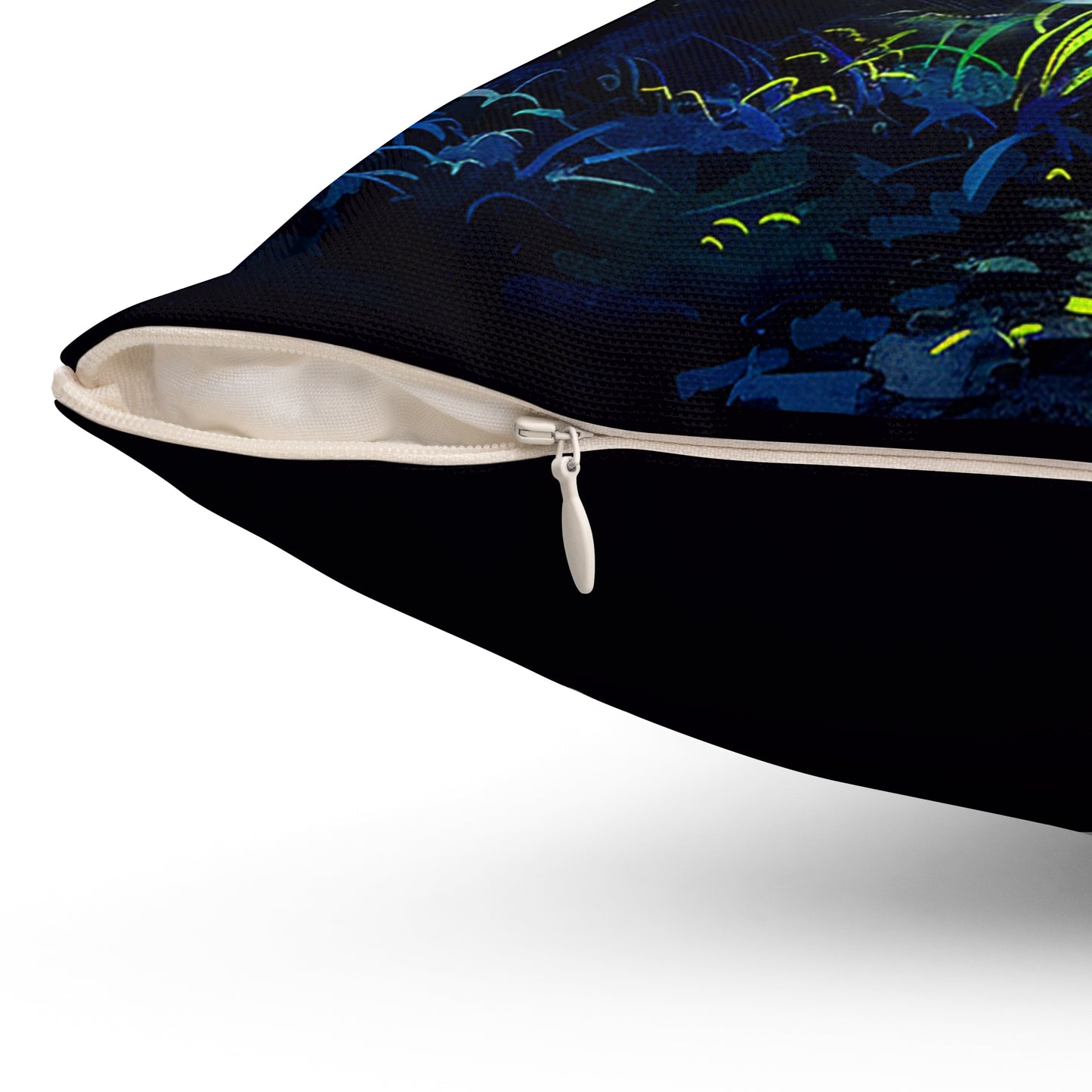Moonlight Lighthouse Square Polyester Square Pillow