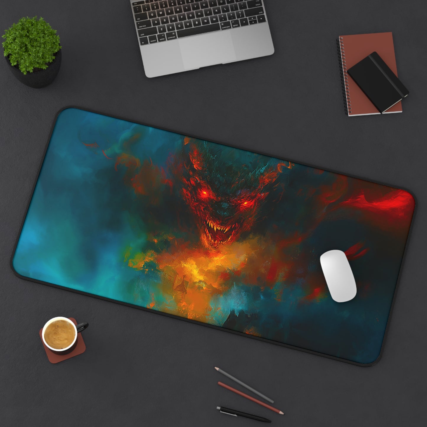 Scary Demon Horror Theme Desk Mat