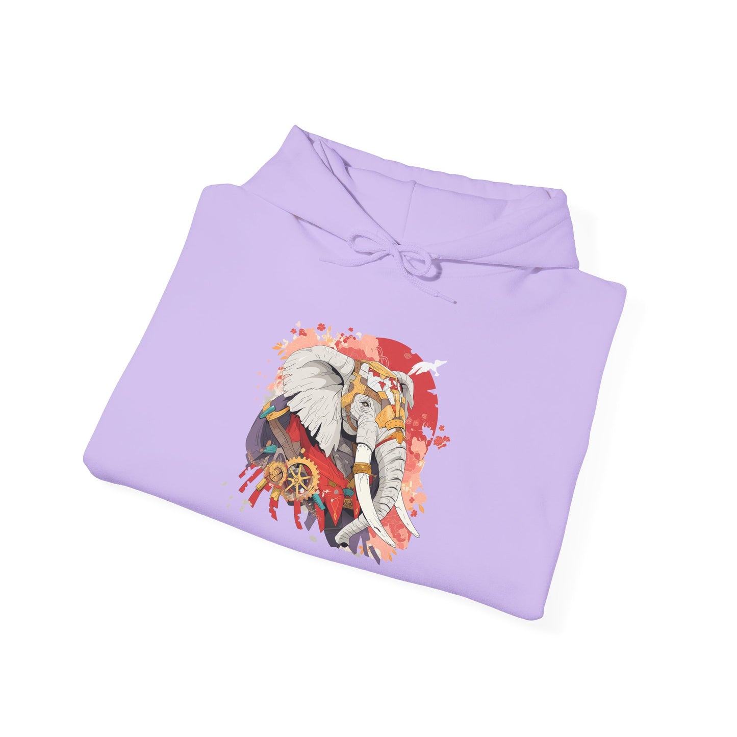 Steampunk Japanese Flowers Elephant Unisex Heavy Blend™ Hooded Sweatshirt