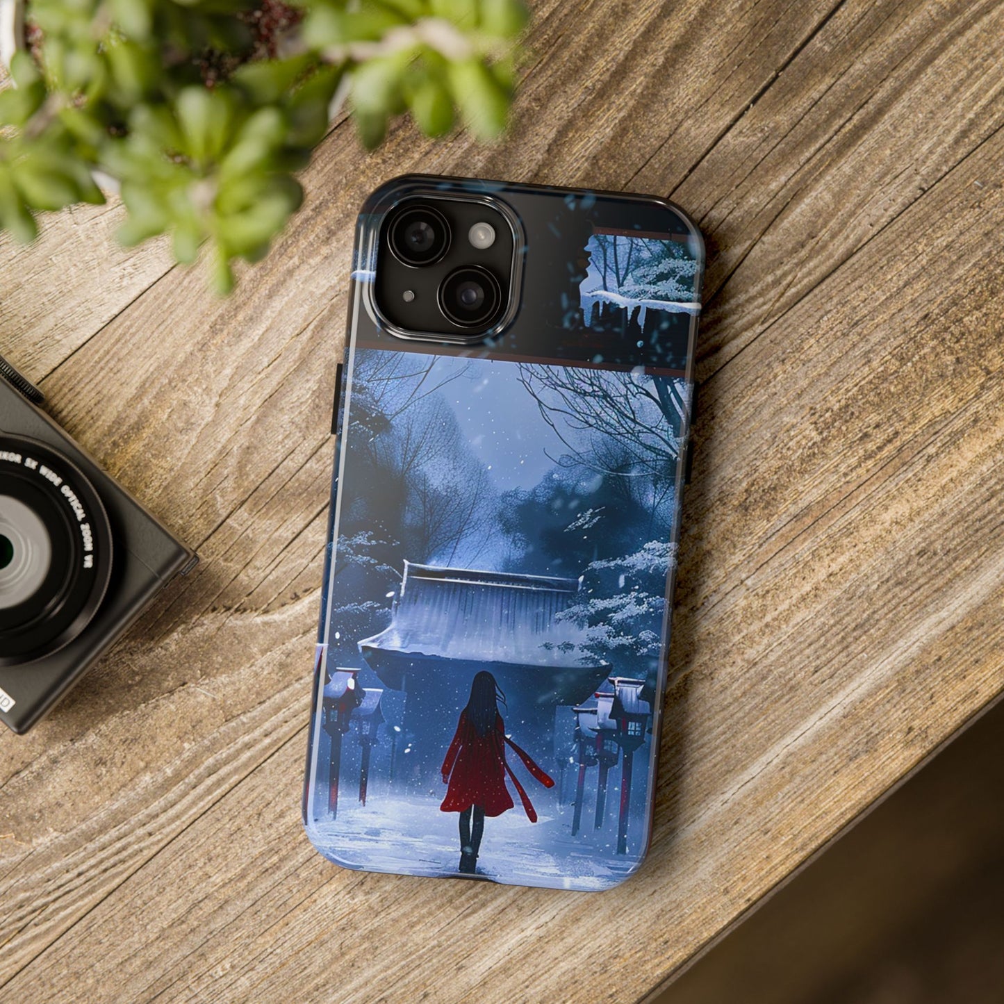 Japanese Snowy Shinto Shrine Girl Tough Phone Cases iPhone Android