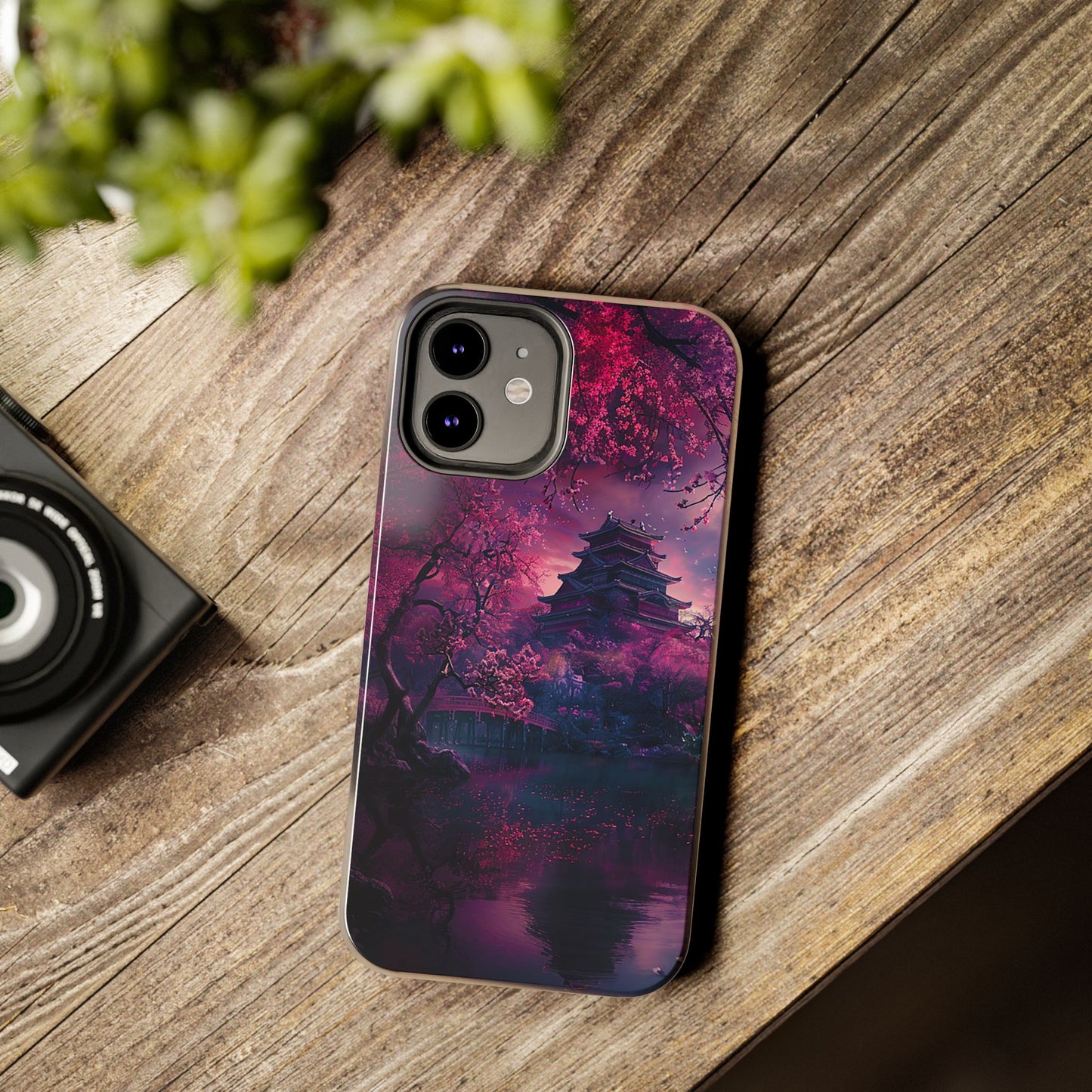 Japanese Cherry Blossum Castle Tough Phone Case iPhone Android