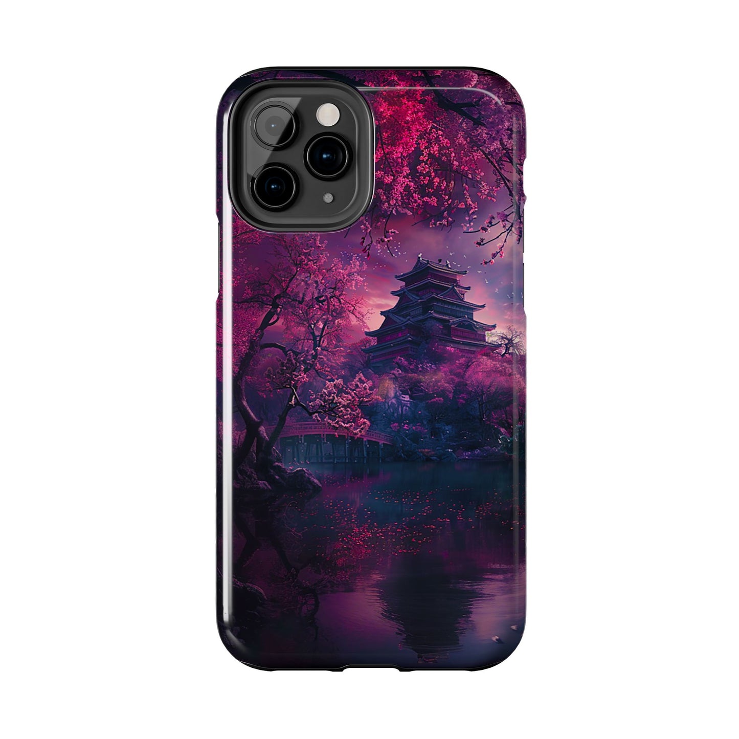 Japanese Cherry Blossum Castle Tough Phone Case iPhone Android