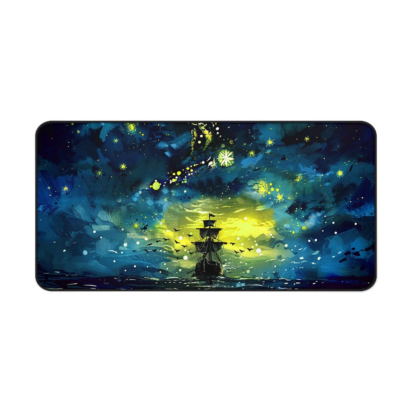 Starry Sky Lost Pirate Ship Desk Mat