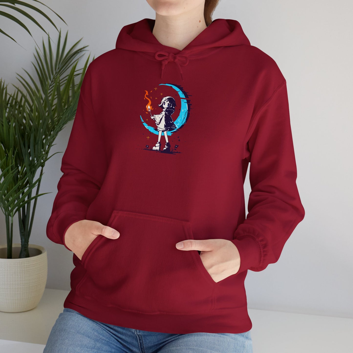 Fantasy Moon Girl Torchbearer Unisex Heavy Blend™ Hooded Sweatshirt