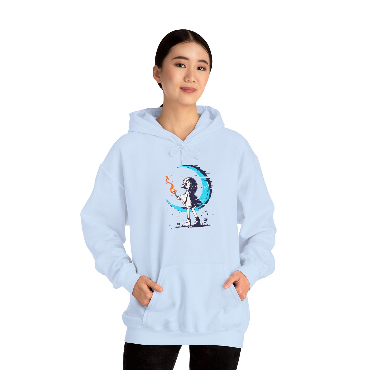 Fantasy Moon Girl Torchbearer Unisex Heavy Blend™ Hooded Sweatshirt