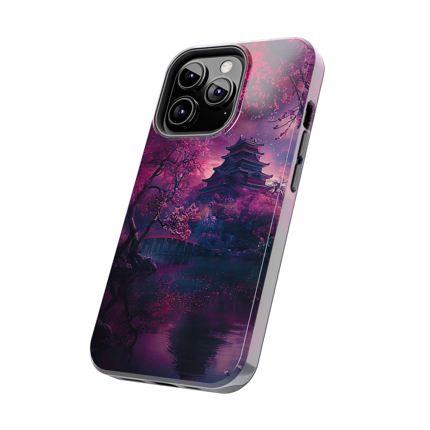 Japanese Cherry Blossum Castle Tough Phone Case iPhone Android