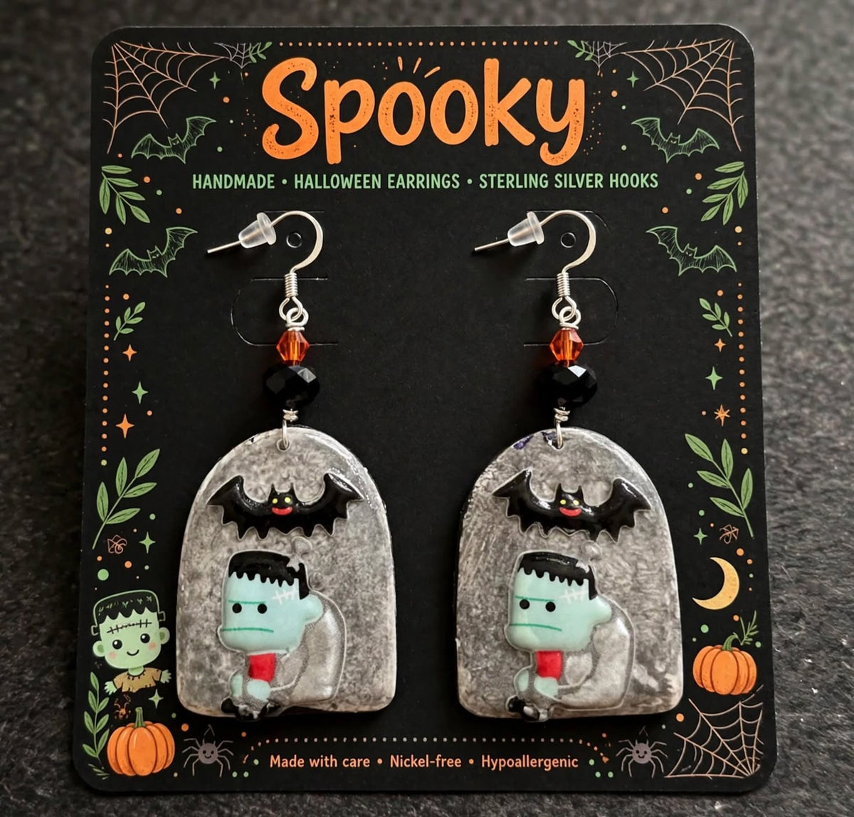 Dangle Clay Resin Spooky Halloween Frankensteins Monster