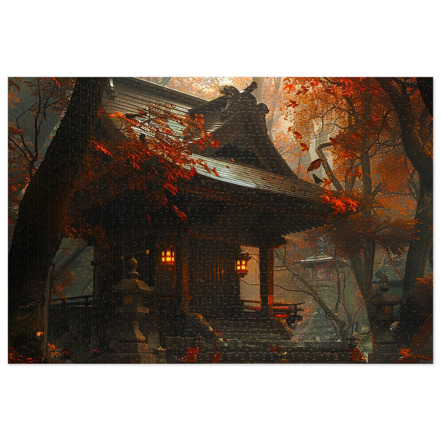 Japanese Autumn Shinto Shrine Jigsaw Puzzle (30, 110, 252, 500,1000-Piece)