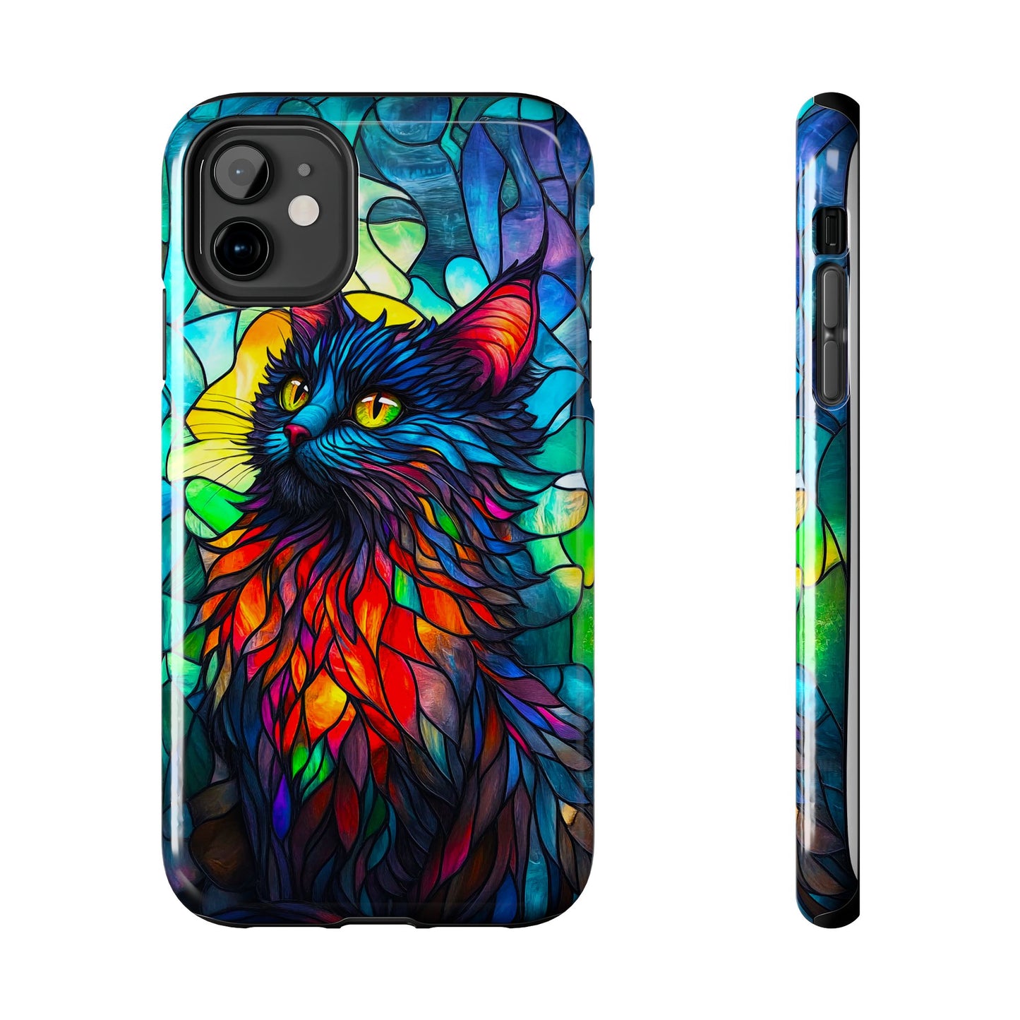 Stained Glass Cat Tough Phone Cases
