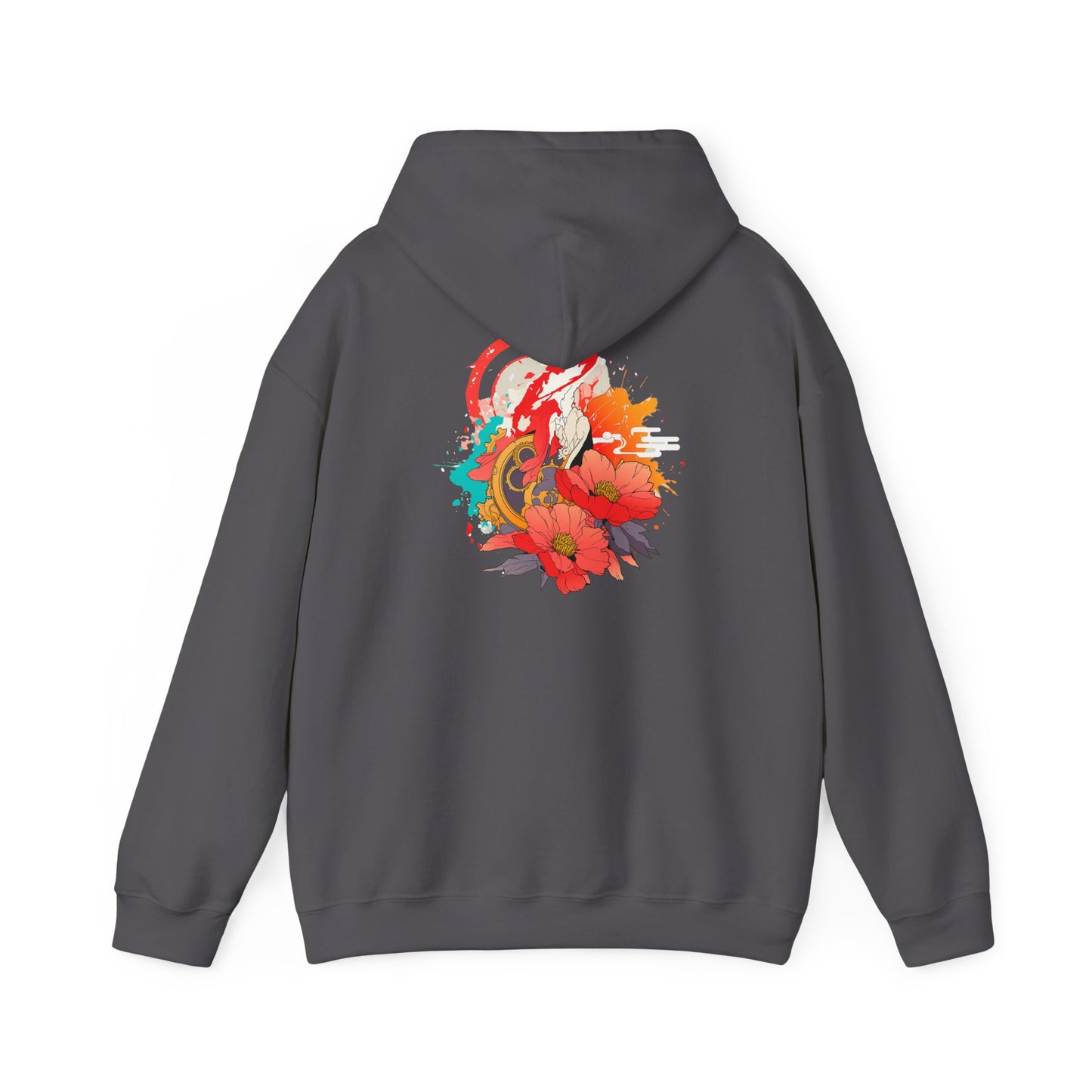 Steampunk Japanese Flowers Elephant Unisex Heavy Blend™ Hooded Sweatshirt