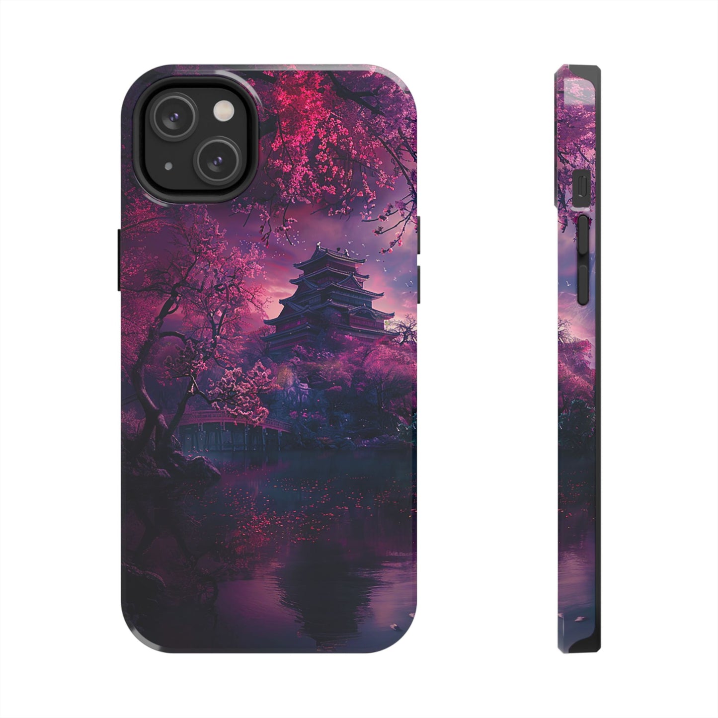Japanese Cherry Blossum Castle Tough Phone Case iPhone Android