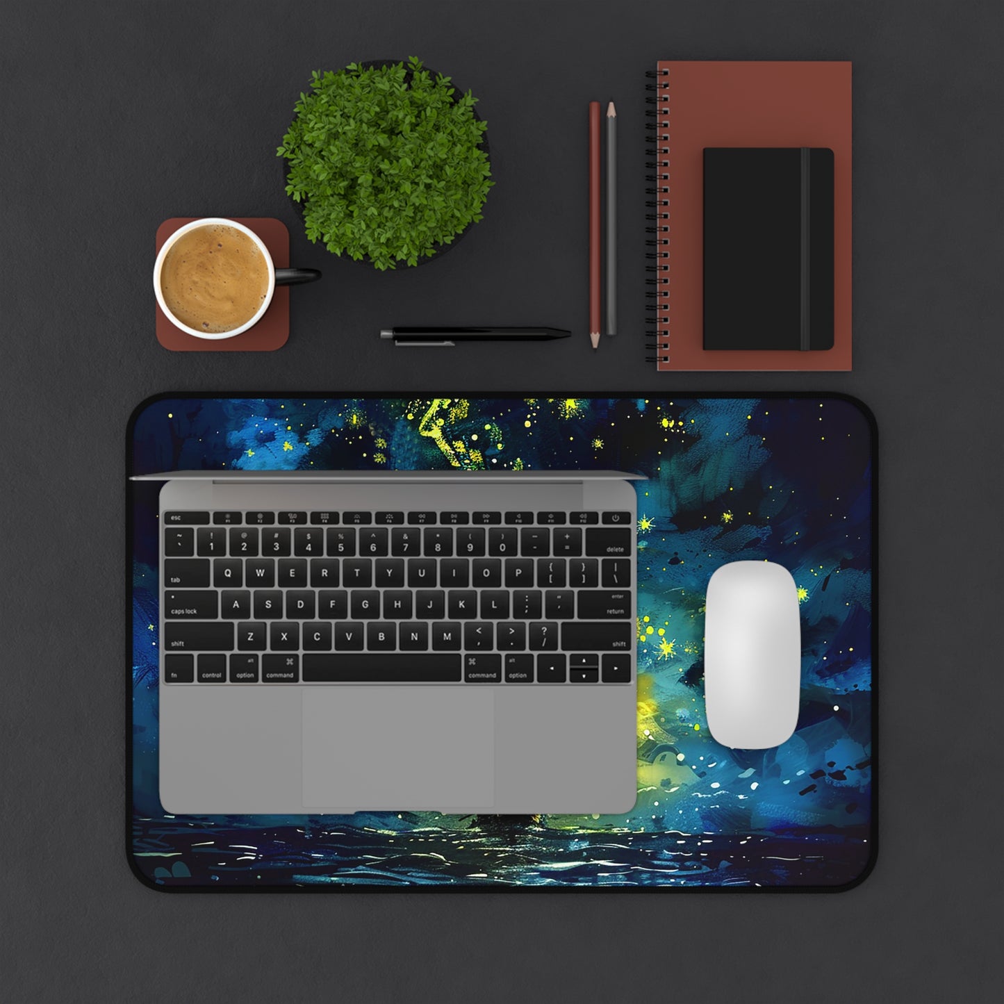 Starry Sky Lost Pirate Ship Desk Mat