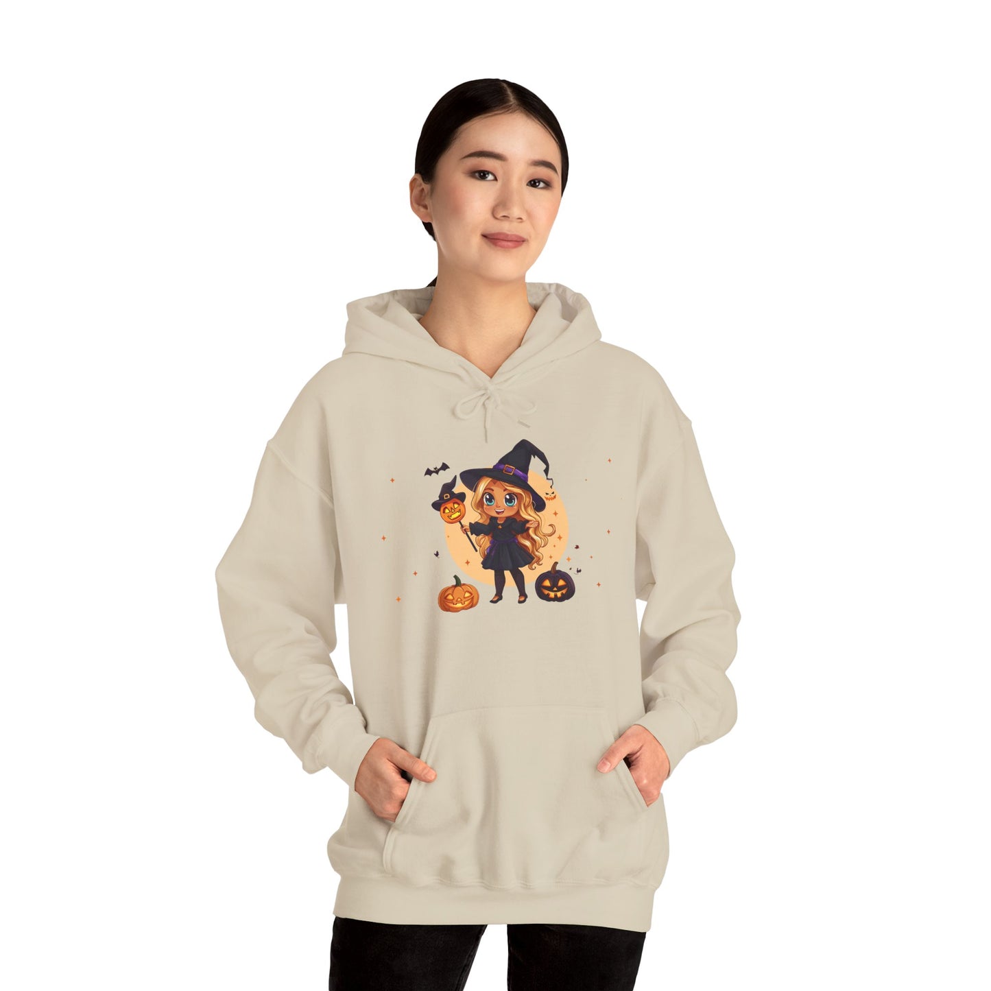 Cute Halloween Magician Girl Unisex Heavy Blend™ Hooded Sweatshirt