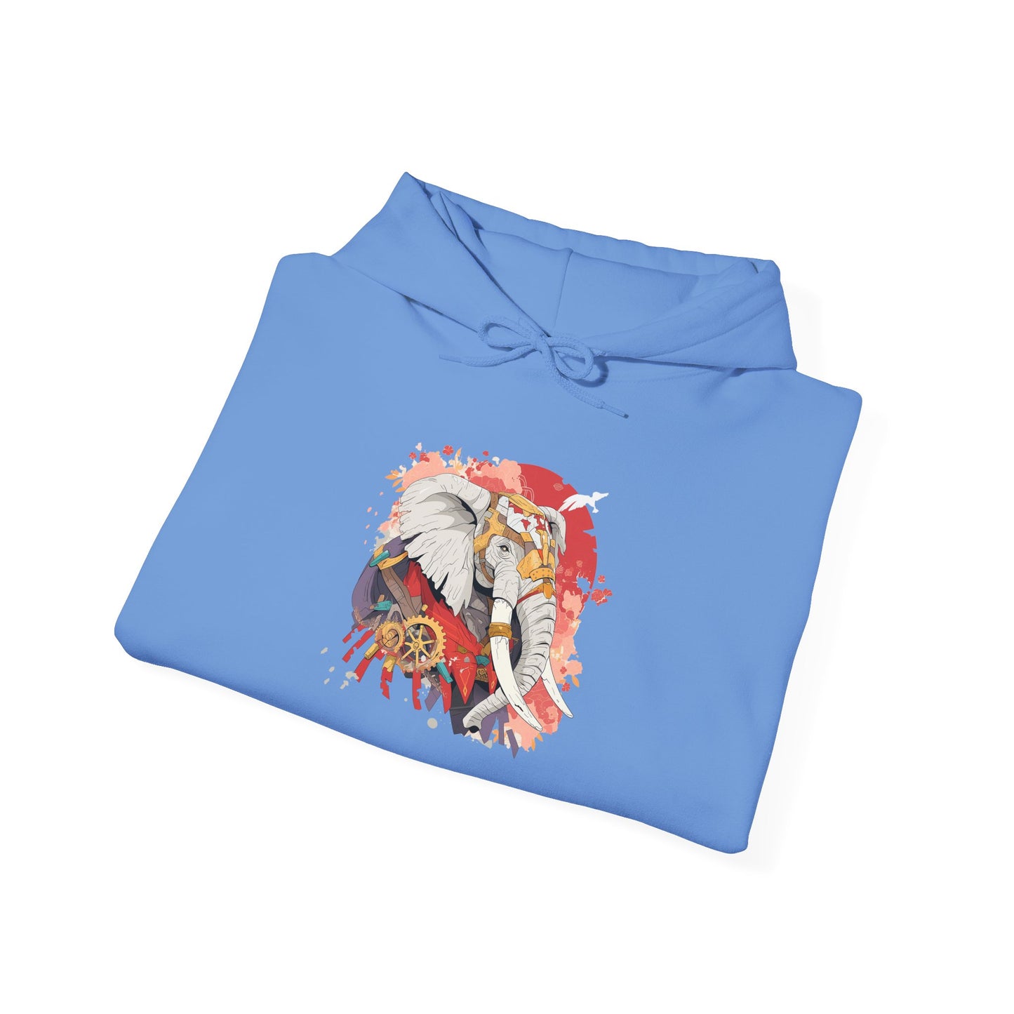 Steampunk Japanese Flowers Elephant Unisex Heavy Blend™ Hooded Sweatshirt
