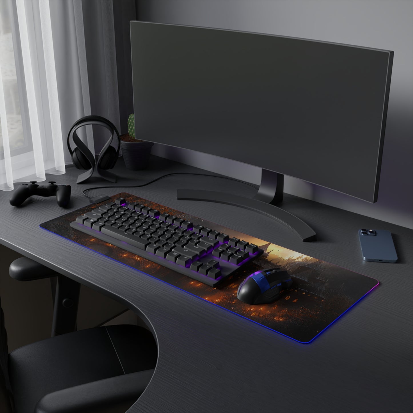 Mountain Winter Palace Hideaway LED Gaming Mouse Pad