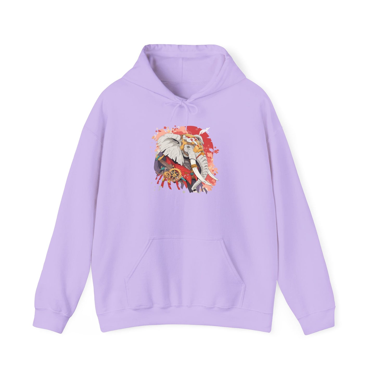 Steampunk Japanese Flowers Elephant Unisex Heavy Blend™ Hooded Sweatshirt