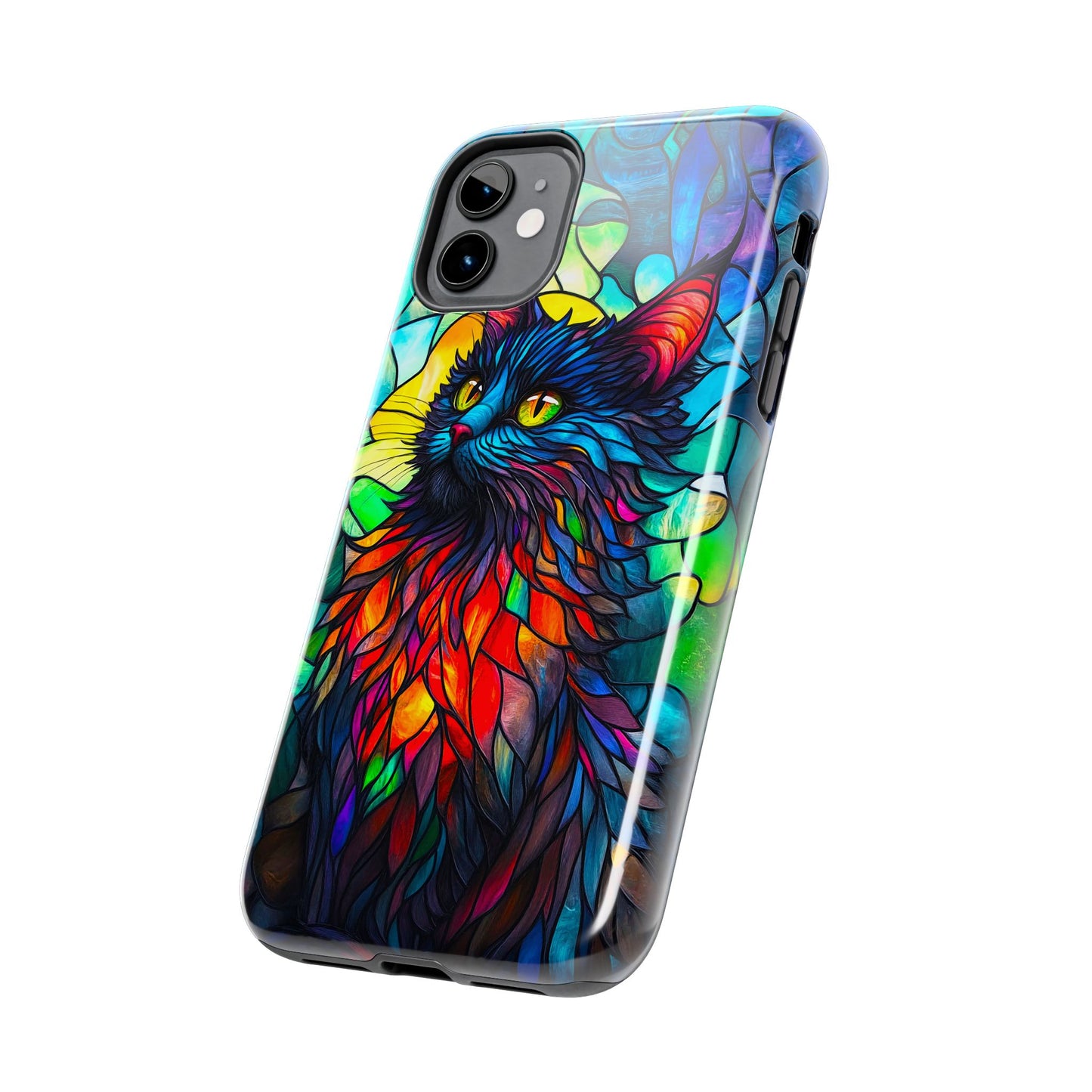 Stained Glass Cat Tough Phone Cases