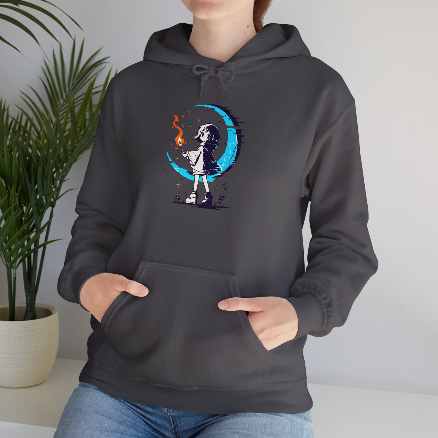 Fantasy Moon Girl Torchbearer Unisex Heavy Blend™ Hooded Sweatshirt