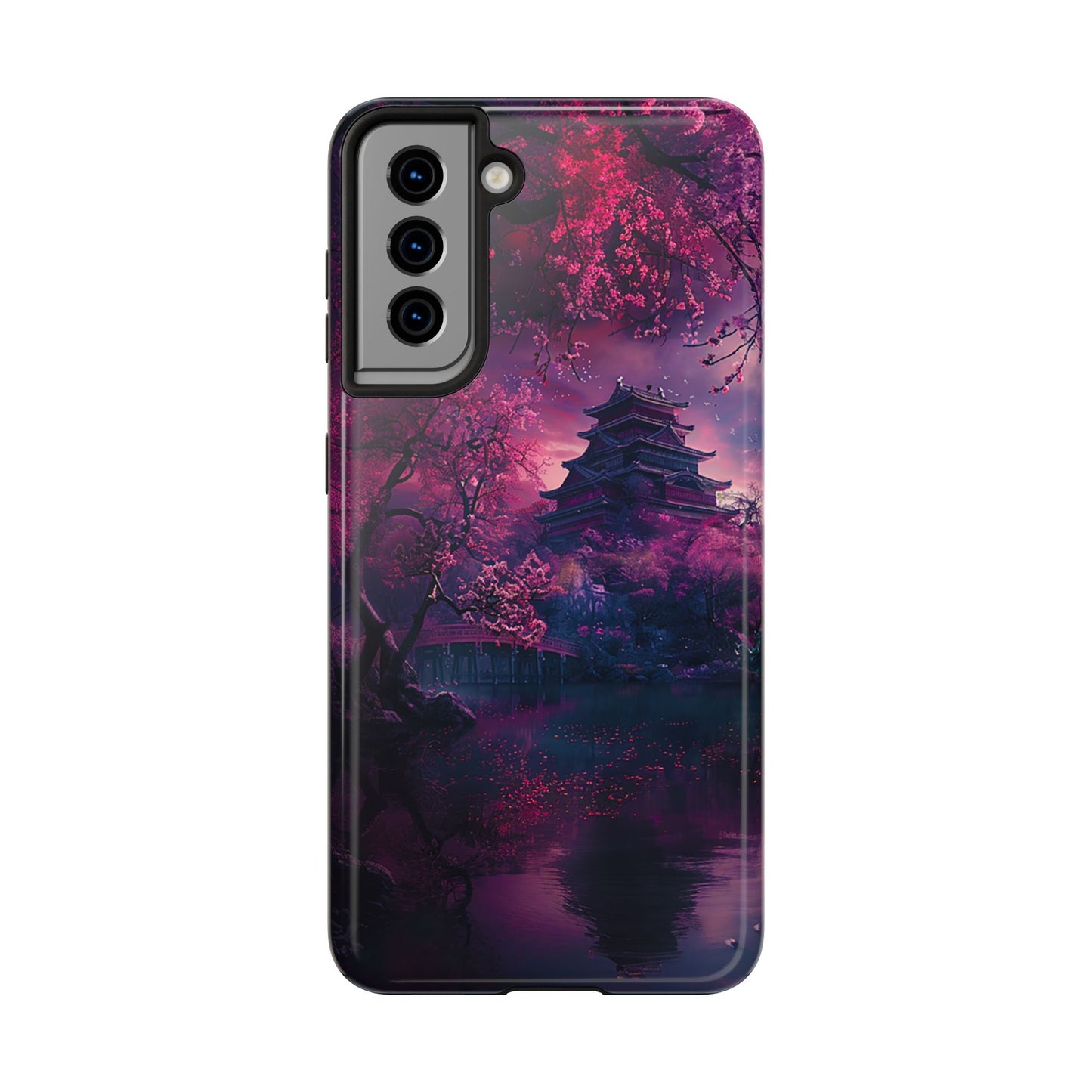 Japanese Cherry Blossum Castle Tough Phone Case iPhone Android