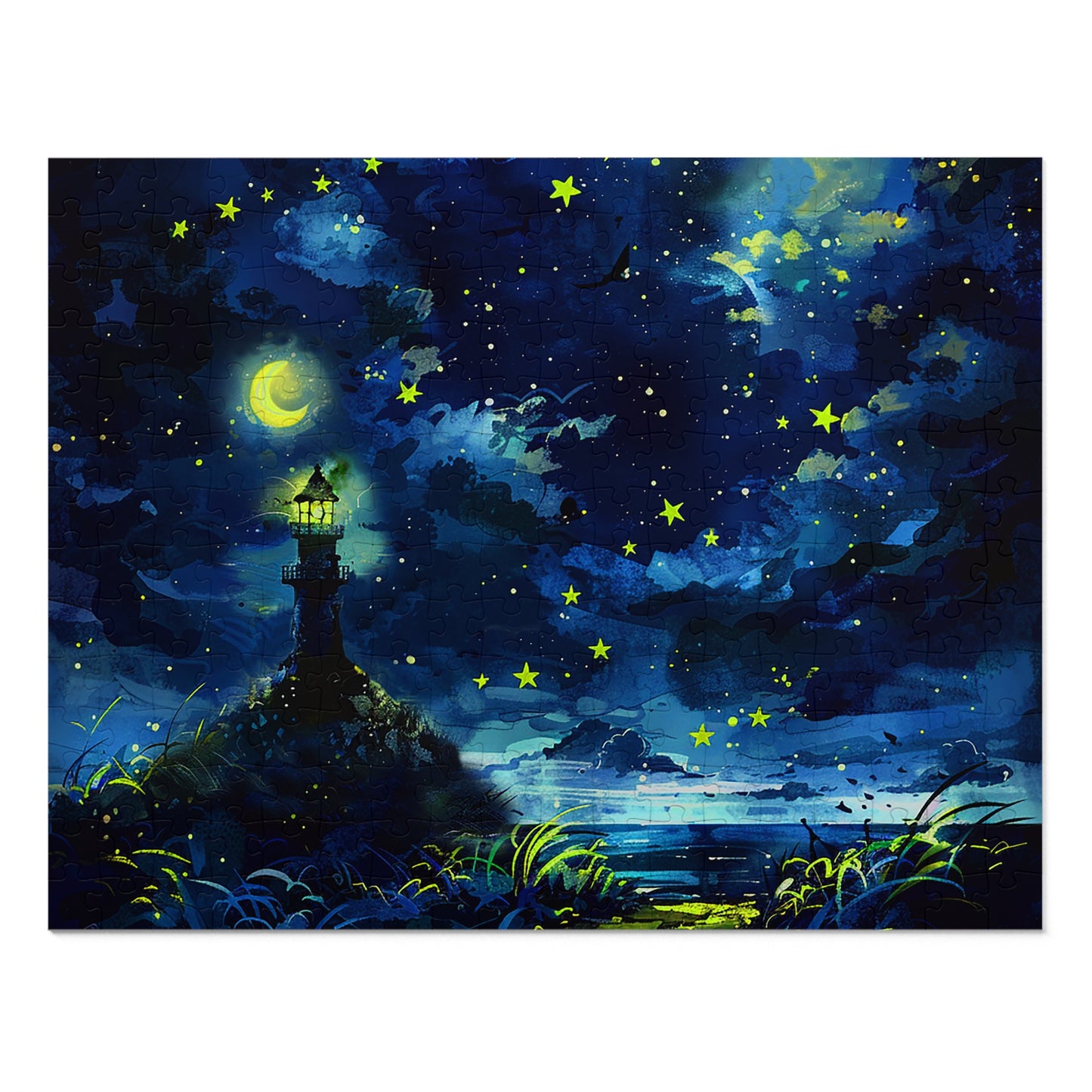 Moonlight Lighthouse Jigsaw Puzzle (30, 110, 252, 500,1000-Piece)
