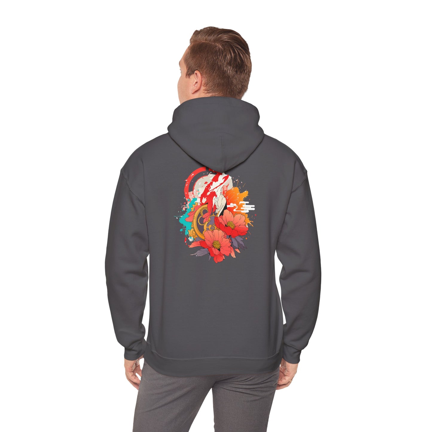 Steampunk Japanese Flowers Elephant Unisex Heavy Blend™ Hooded Sweatshirt
