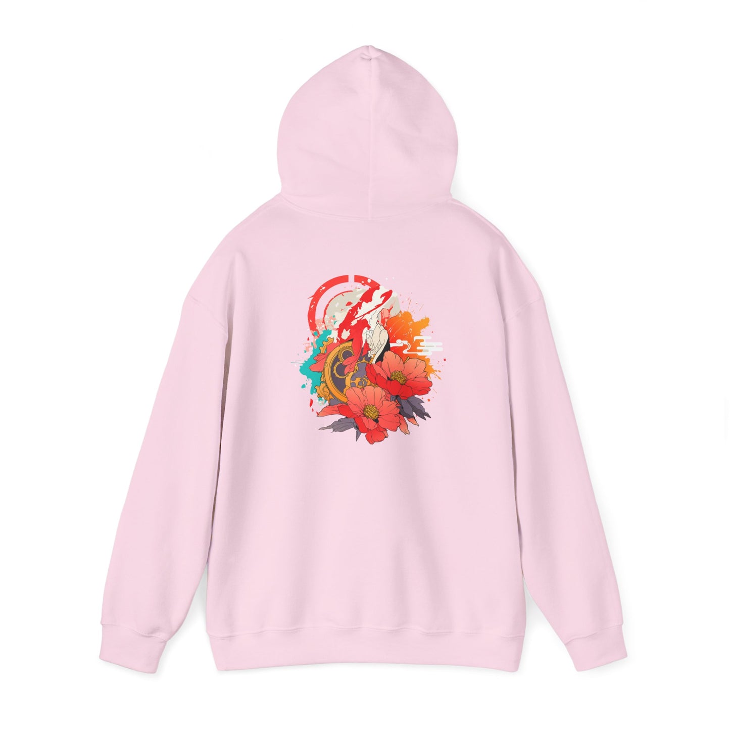 Steampunk Japanese Flowers Elephant Unisex Heavy Blend™ Hooded Sweatshirt