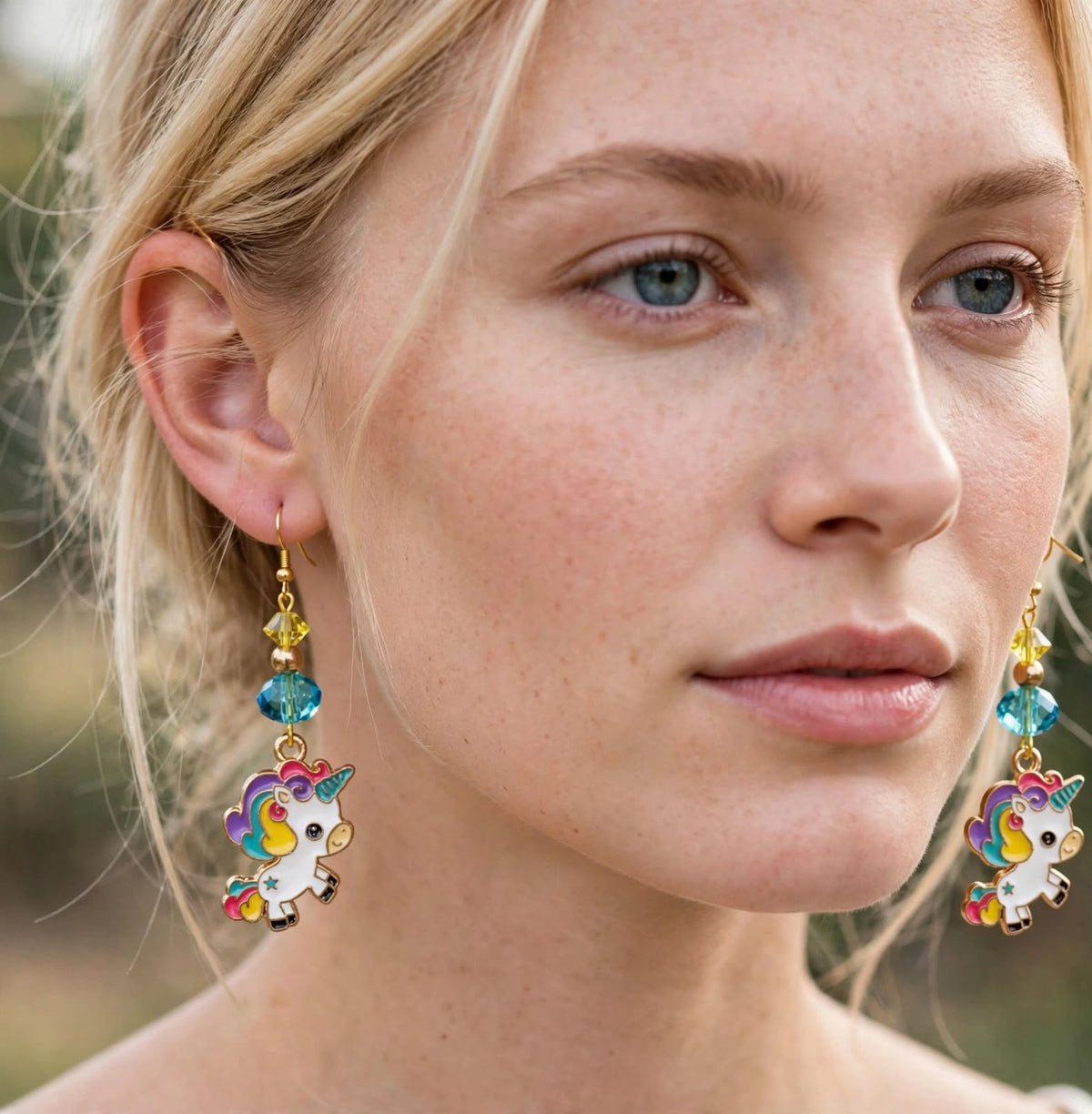 Colorful Unicorn Enamel Earrings - Fantastical Dangle Jewelry