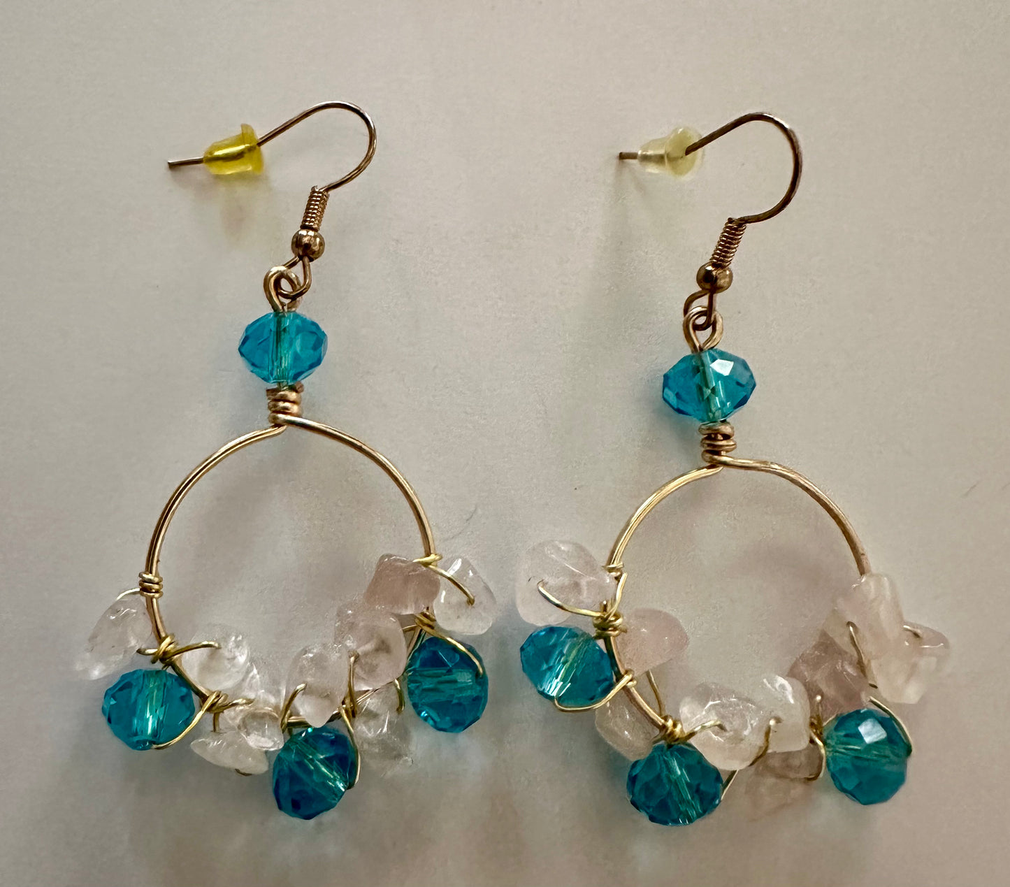 Handmade Wire-Wrapped Earrings with Swarovski Crystals