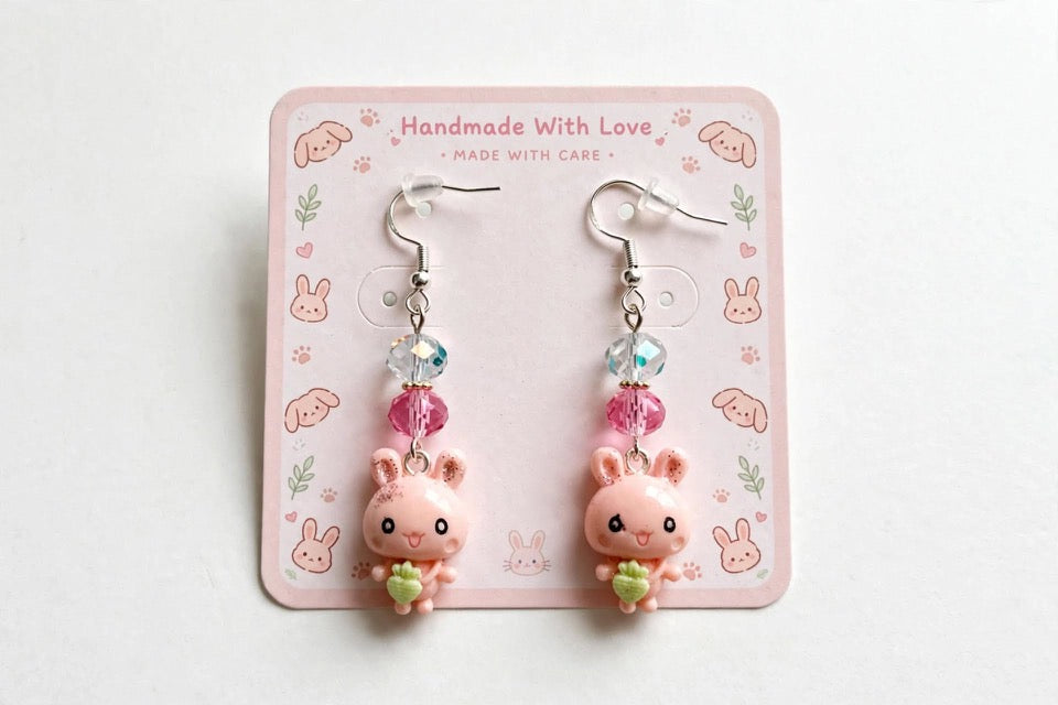 Dangle Clay Resin Cute Bunny Earrings